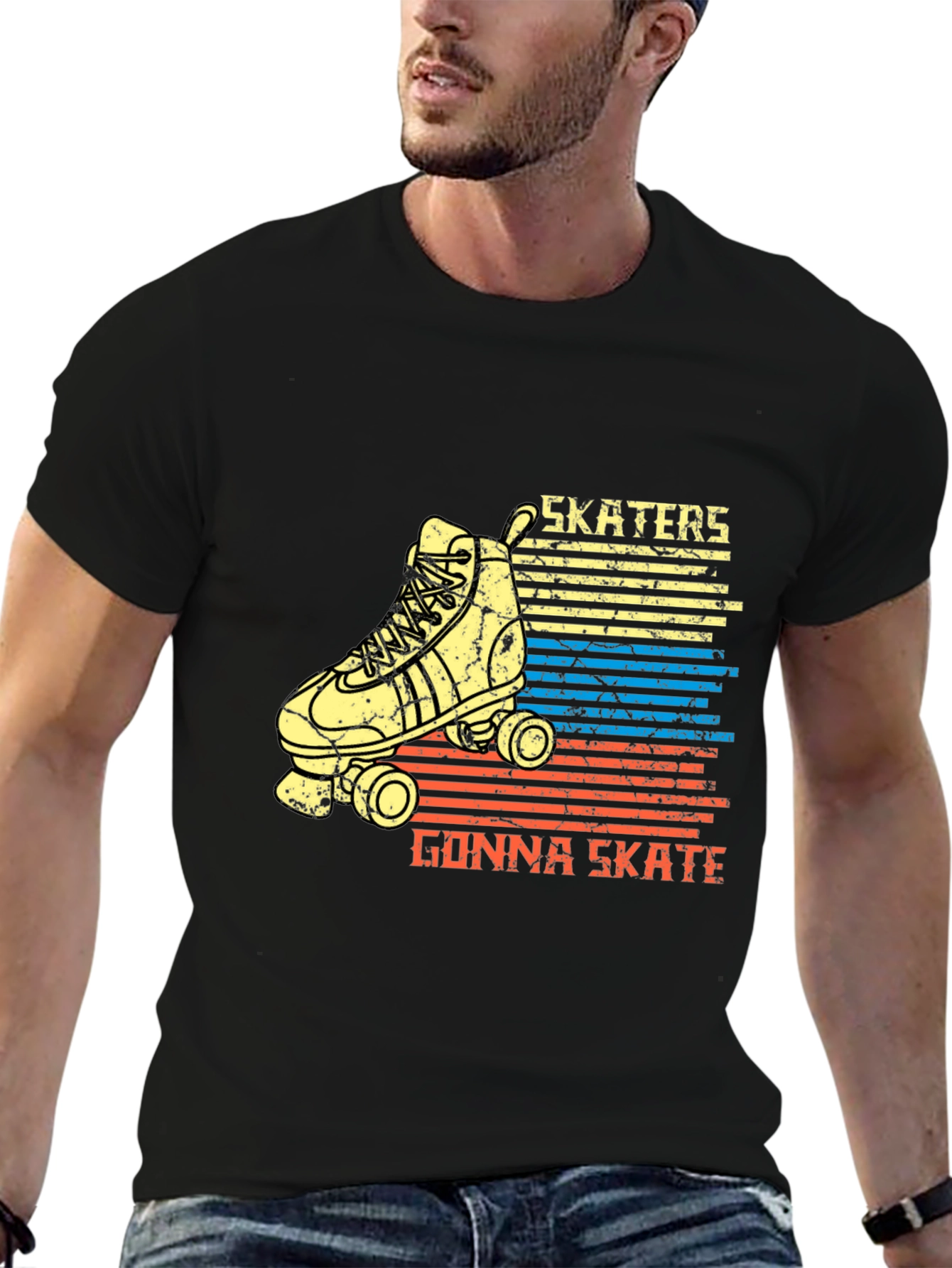 Skater T-Shirt - Retro Roller Skate Tee