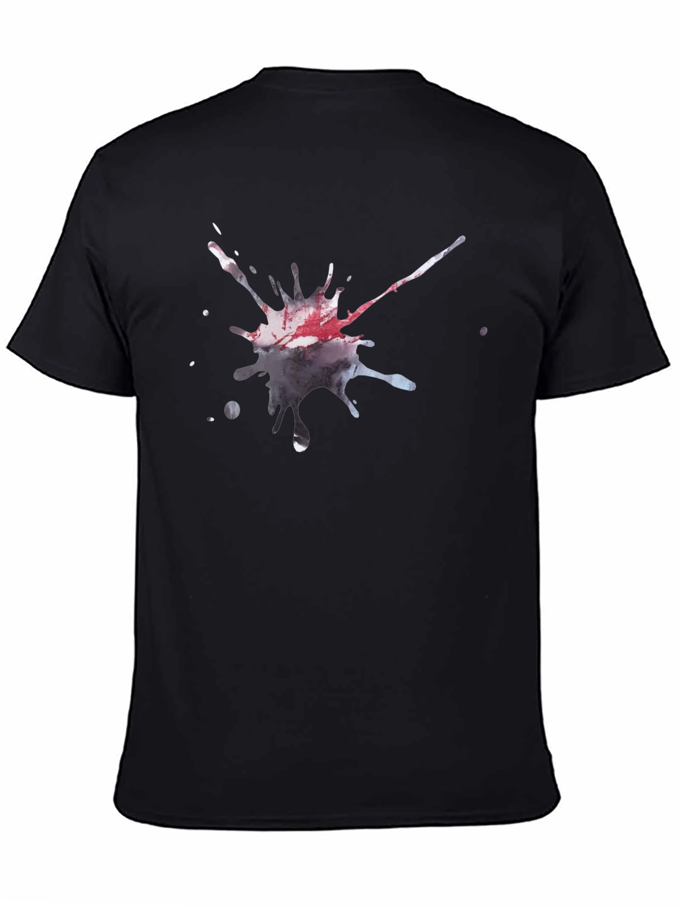 Mens Black T-Shirt with Artistic Splatter Design