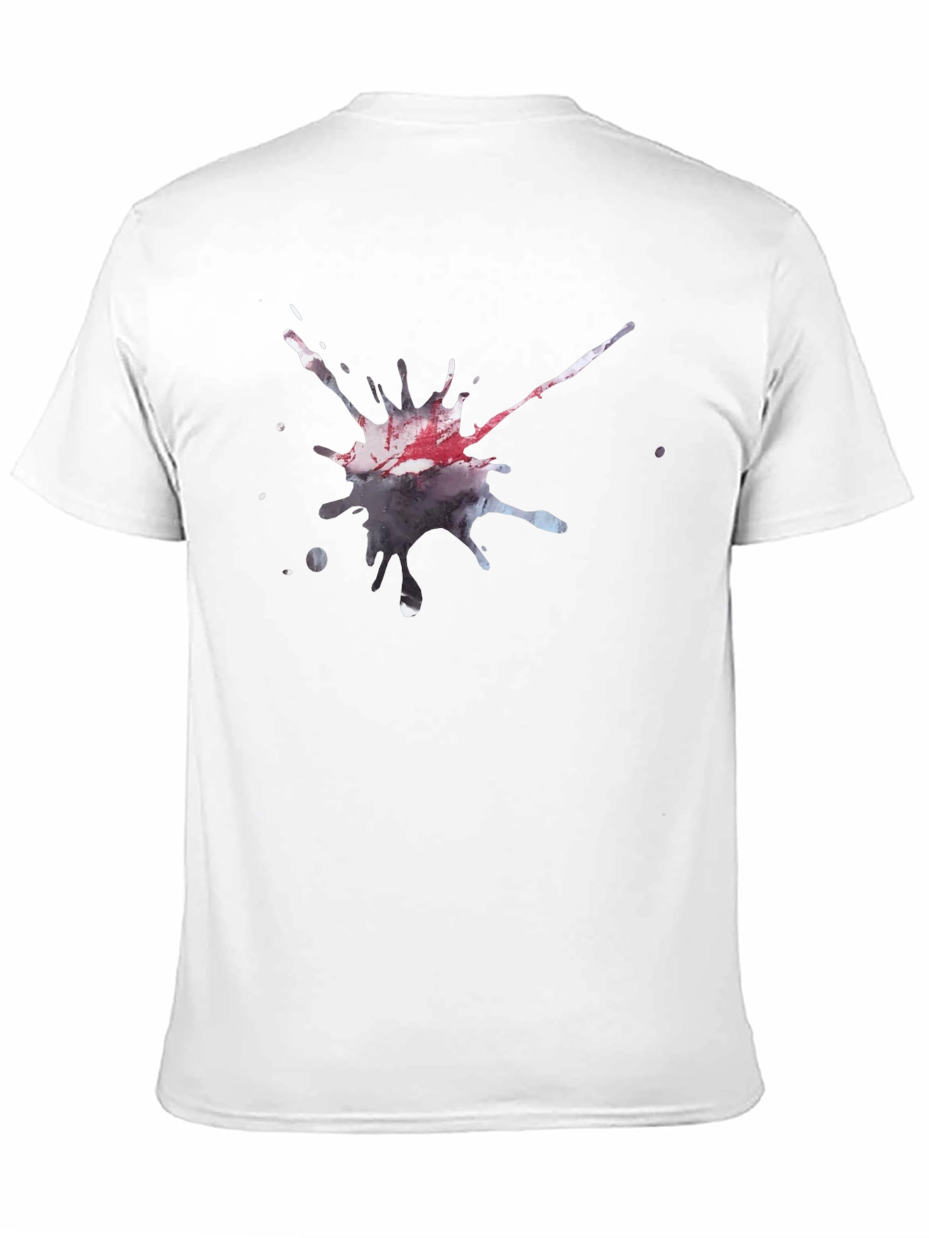 Mens Black T-Shirt with Artistic Splatter Design