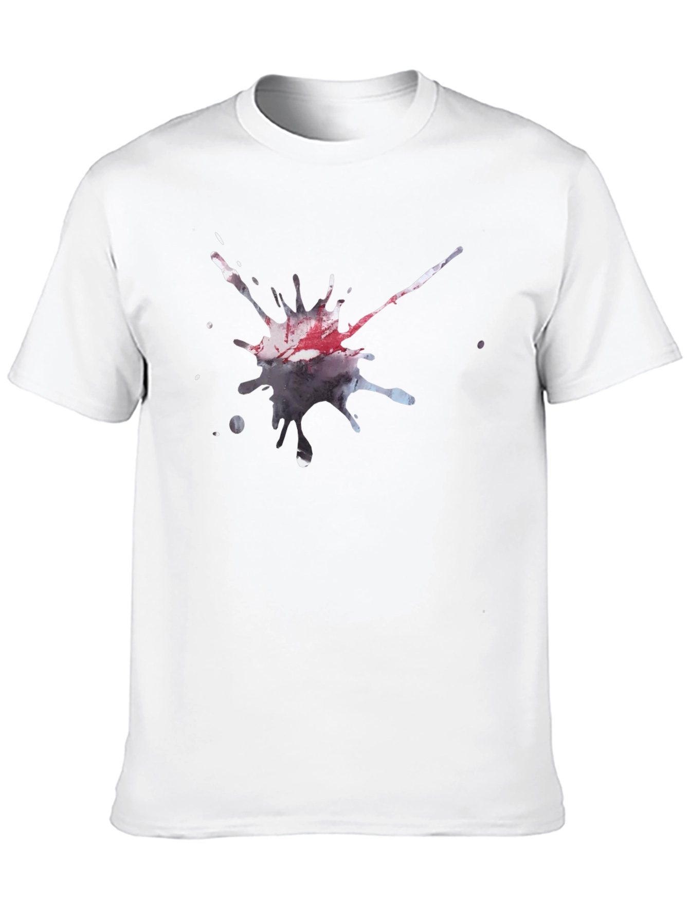 Mens Black T-Shirt with Artistic Splatter Design