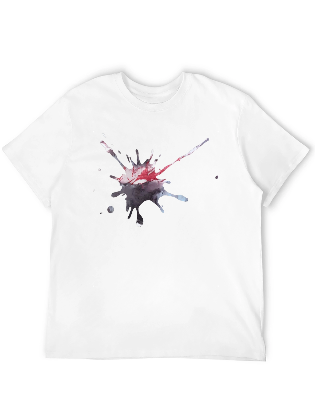 Mens Black T-Shirt with Artistic Splatter Design