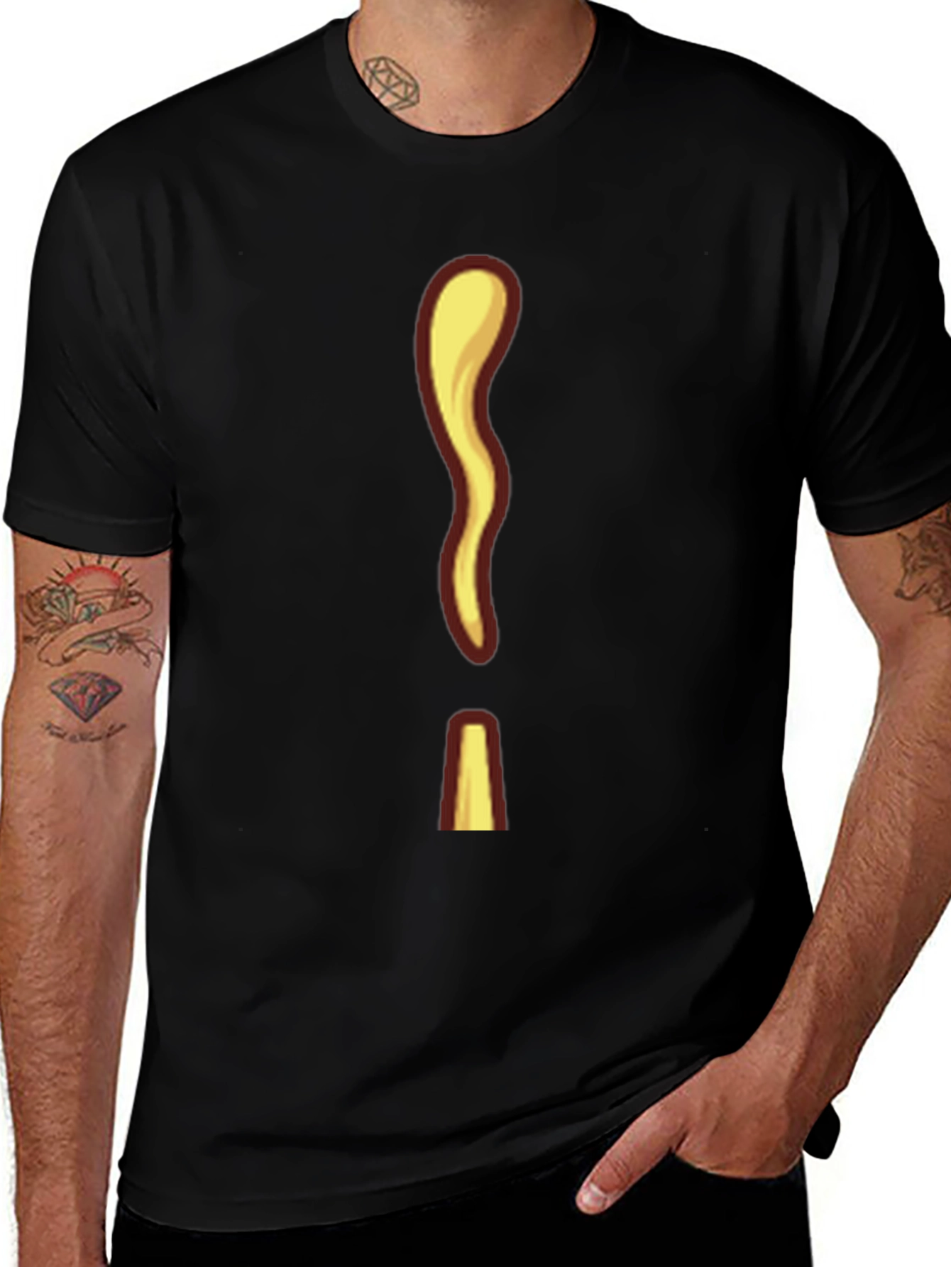 Unique Cartoon Exclamation Mark Graphic Tee