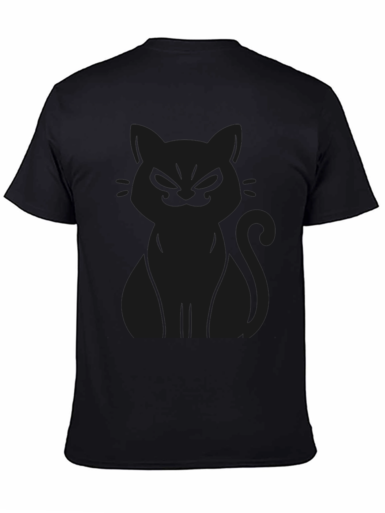Mens Black Cat Graphic Tee - Soft Cotton Blend