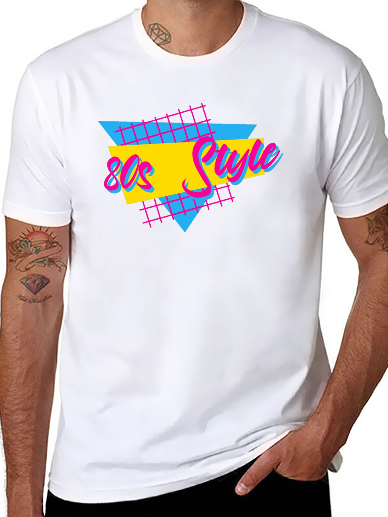 Retro 80s Style T-Shirt - Black