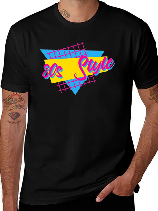 Retro 80s Style T-Shirt - Black