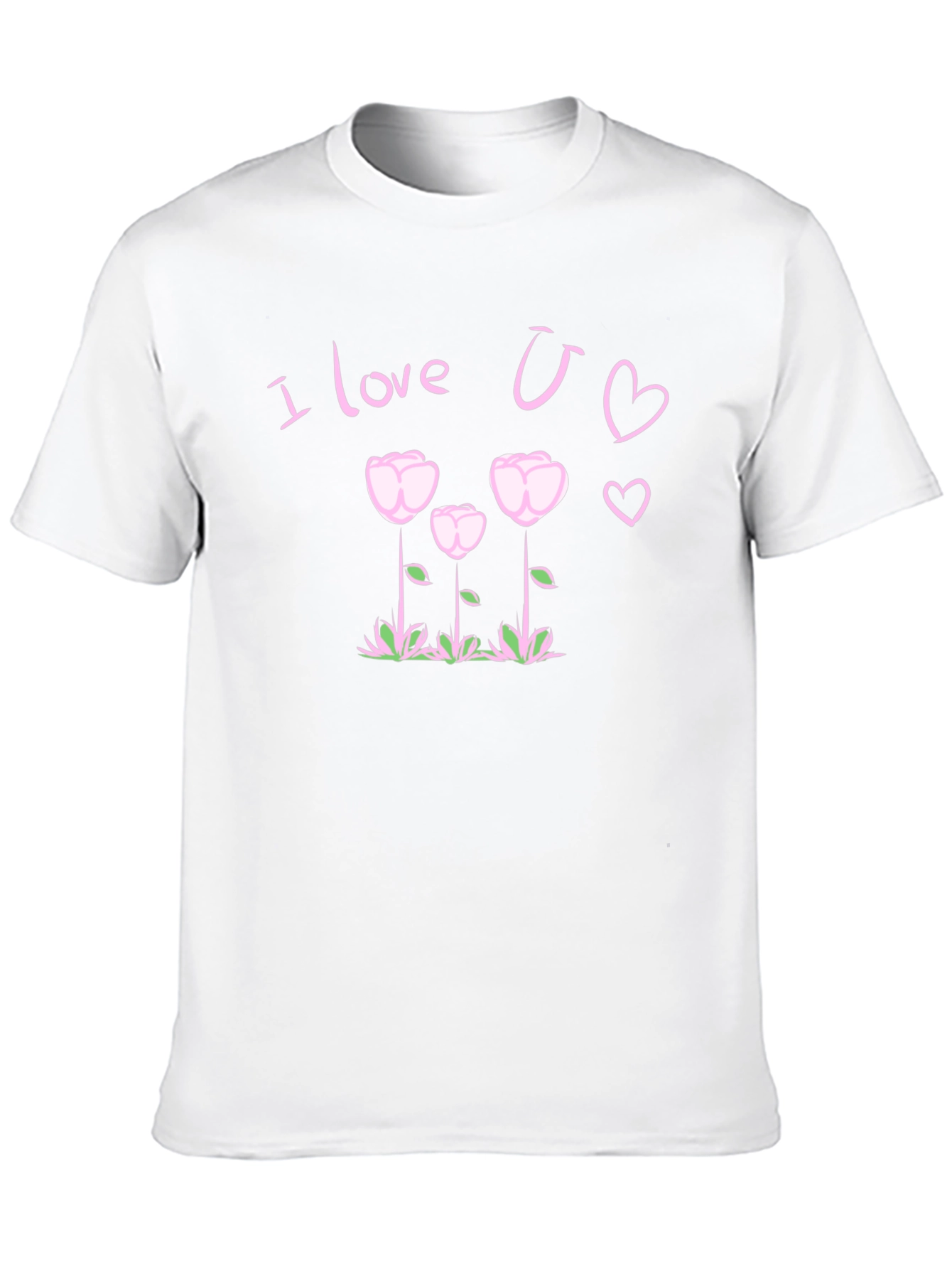 I Love You T-Shirt Floral Heart Design