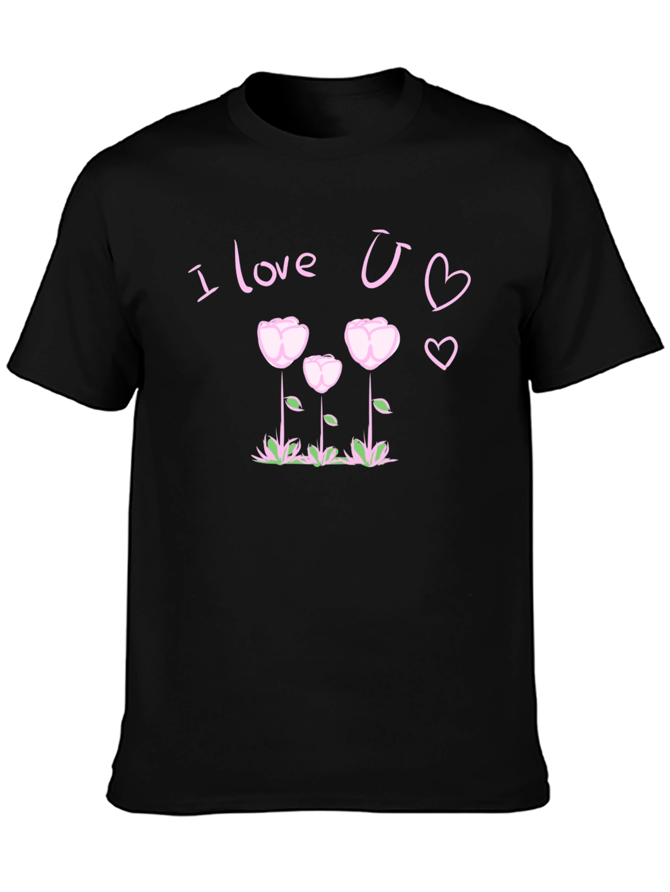 I Love You T-Shirt Floral Heart Design
