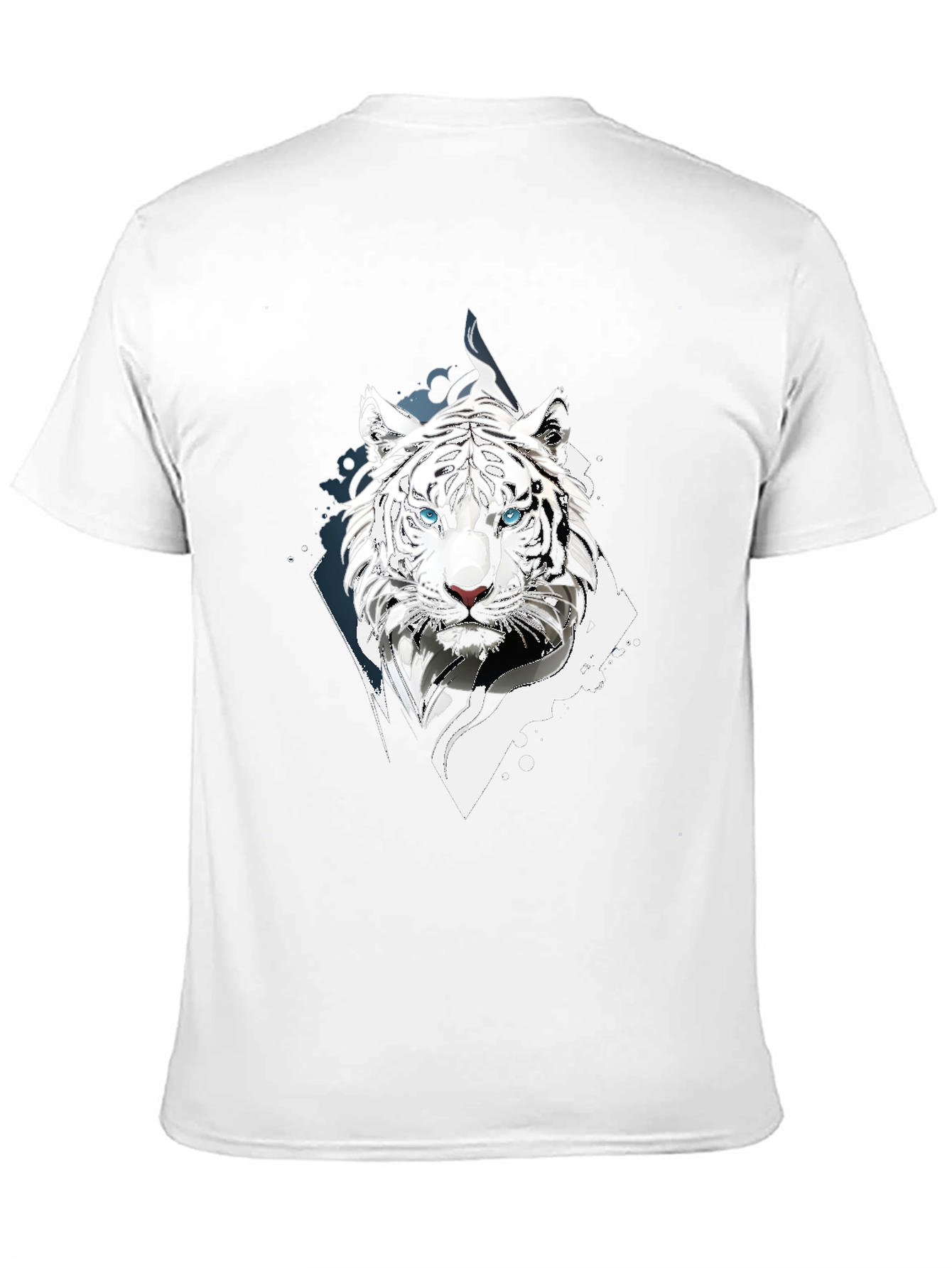 White Tiger Graphic Print Black T-Shirt