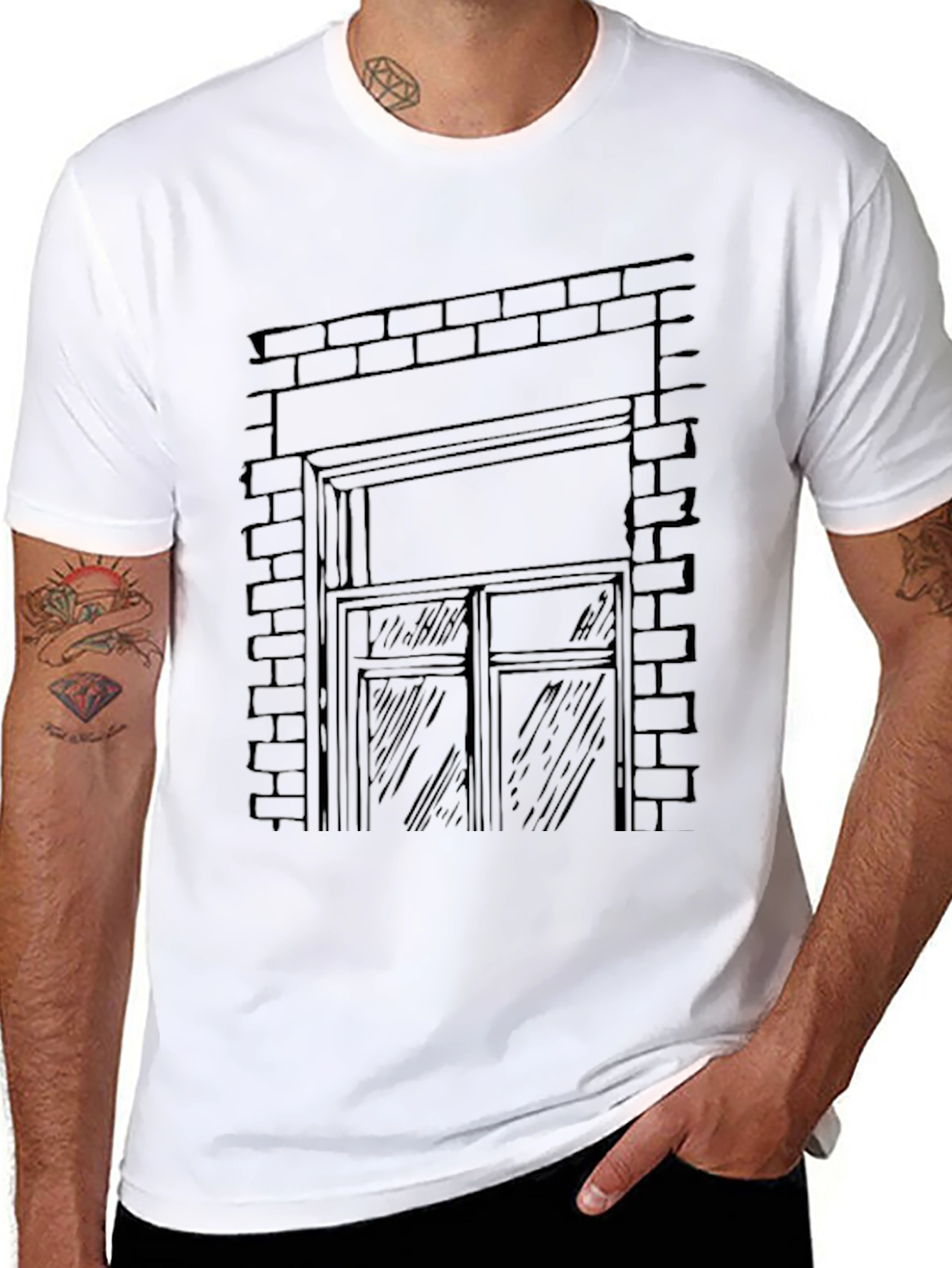 Brick Window Graphic T-Shirt