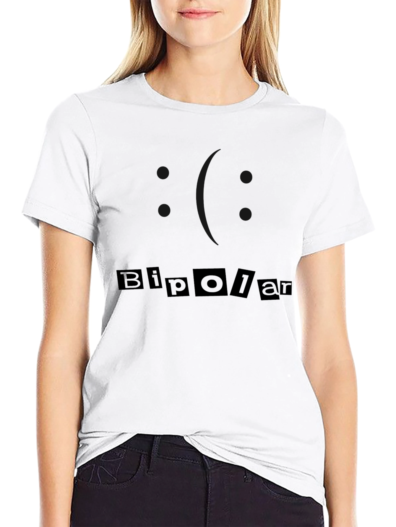 Bipolar Slogan Black T-Shirt