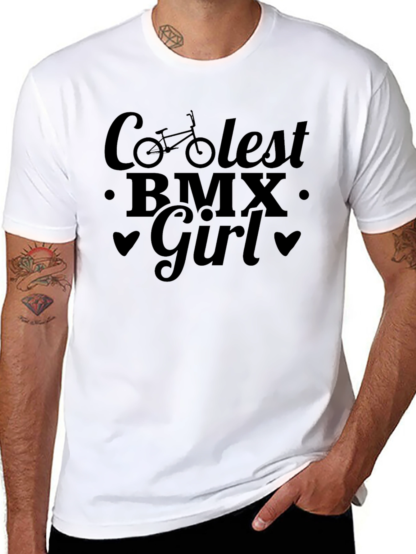 Coolest BMX Girl Black Graphic T-Shirt