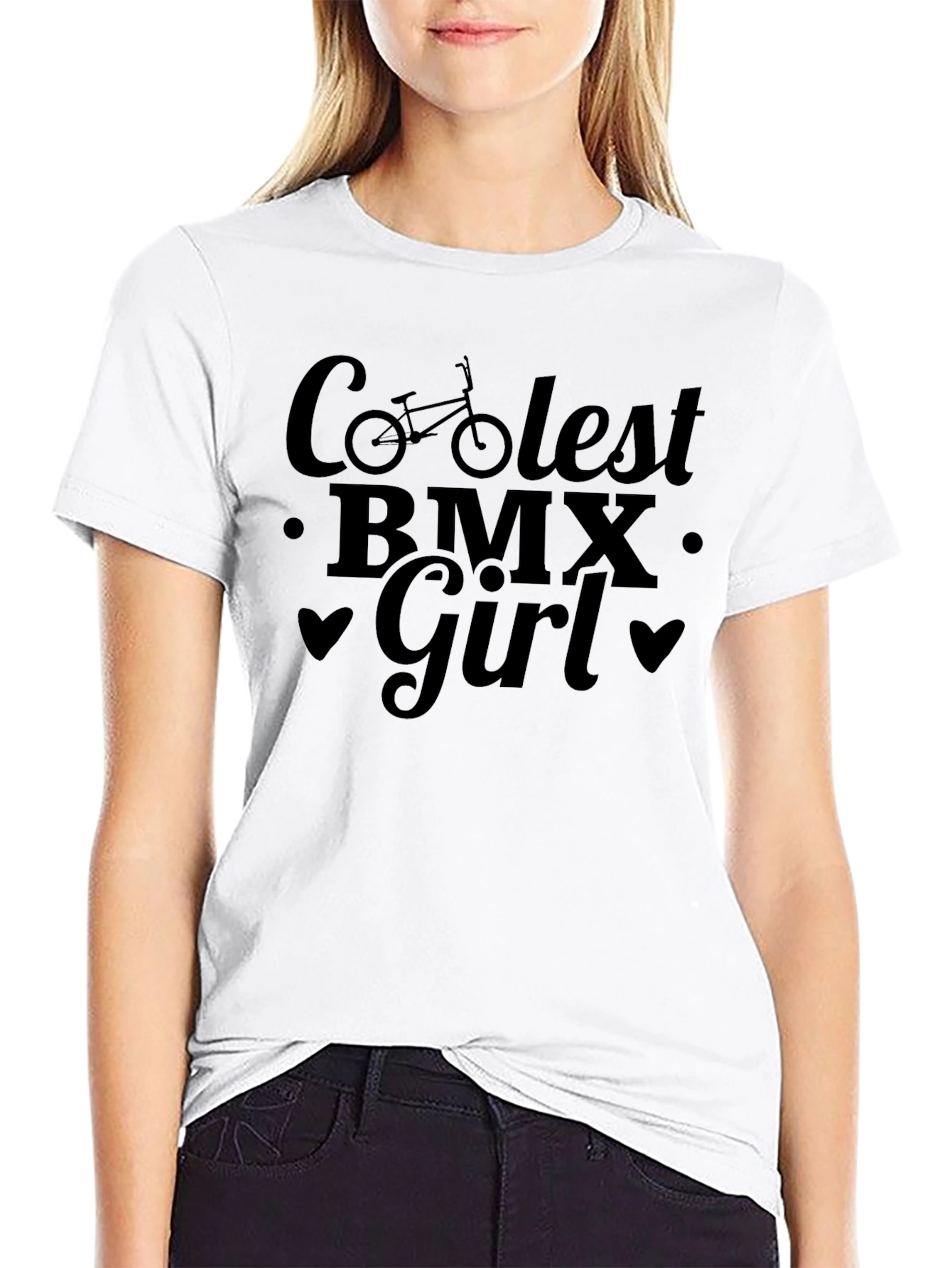 Coolest BMX Girl Black Graphic T-Shirt