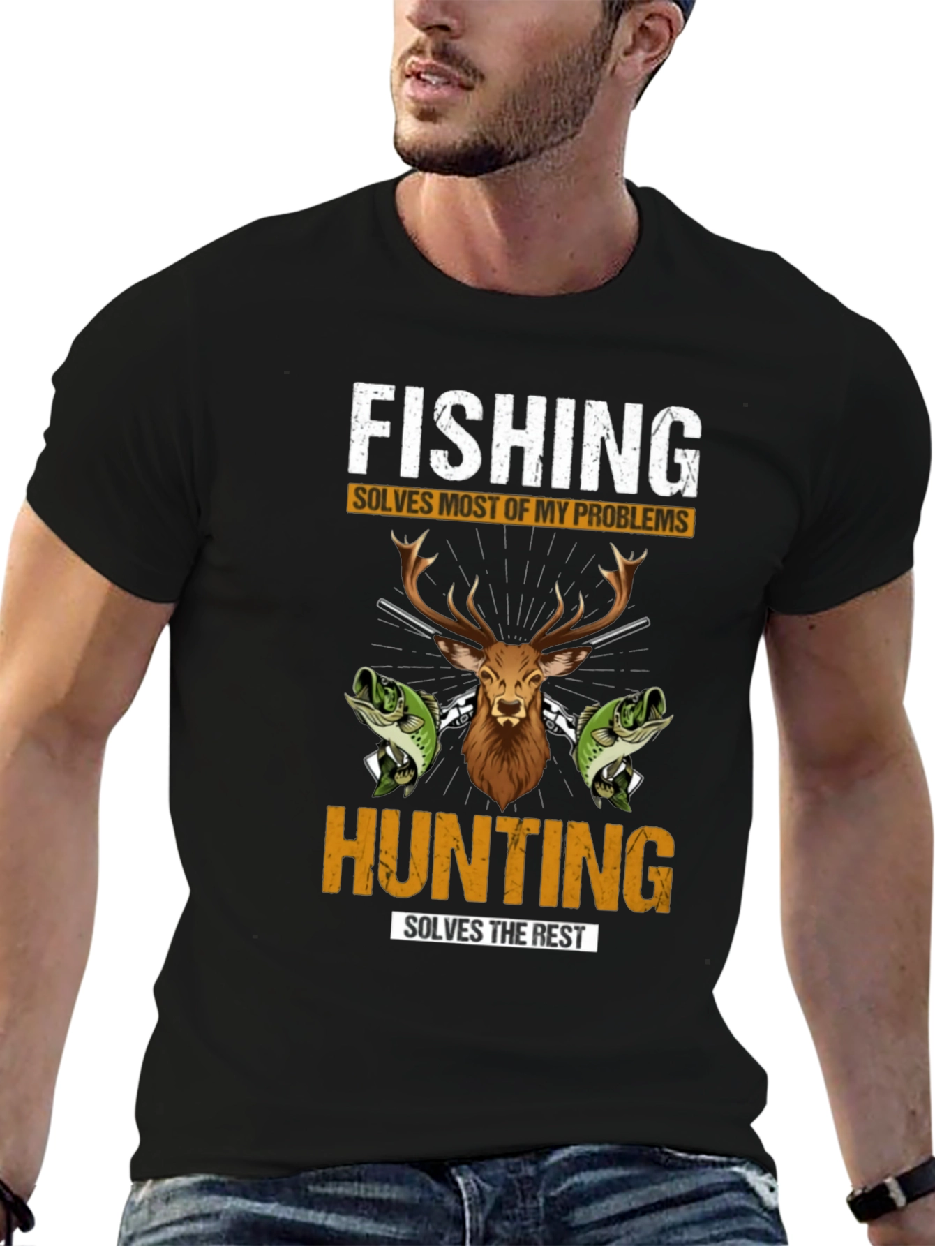 Fishing Hunting Graphic T-Shirt