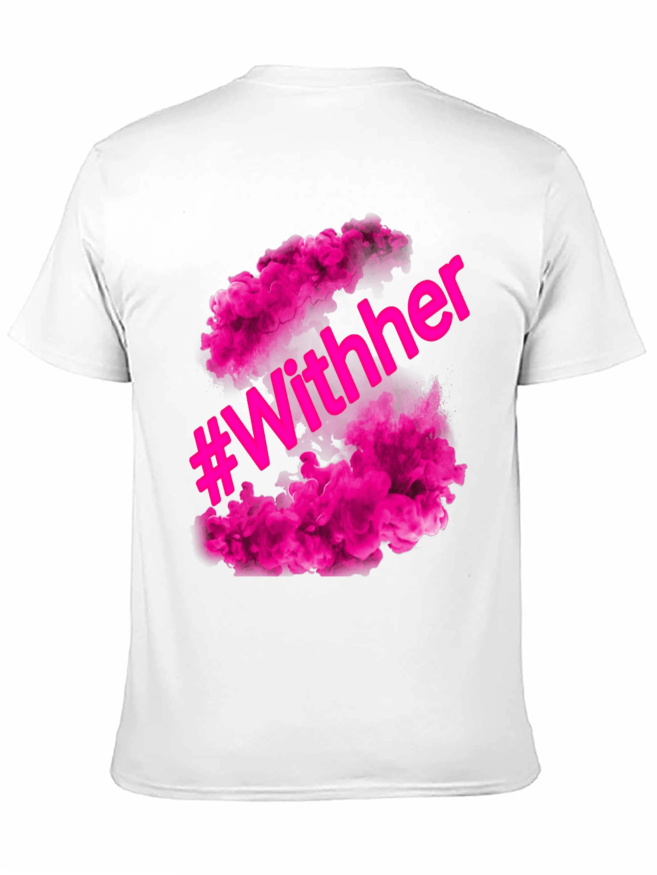 #WithHer Pink Smoke Graphic Tee - Stylish Black T-Shirt