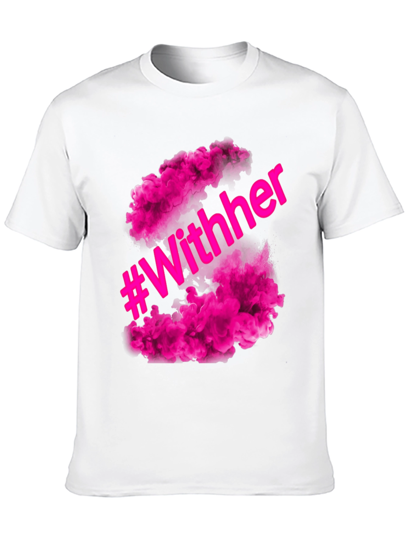 #WithHer Pink Smoke Graphic Tee - Stylish Black T-Shirt