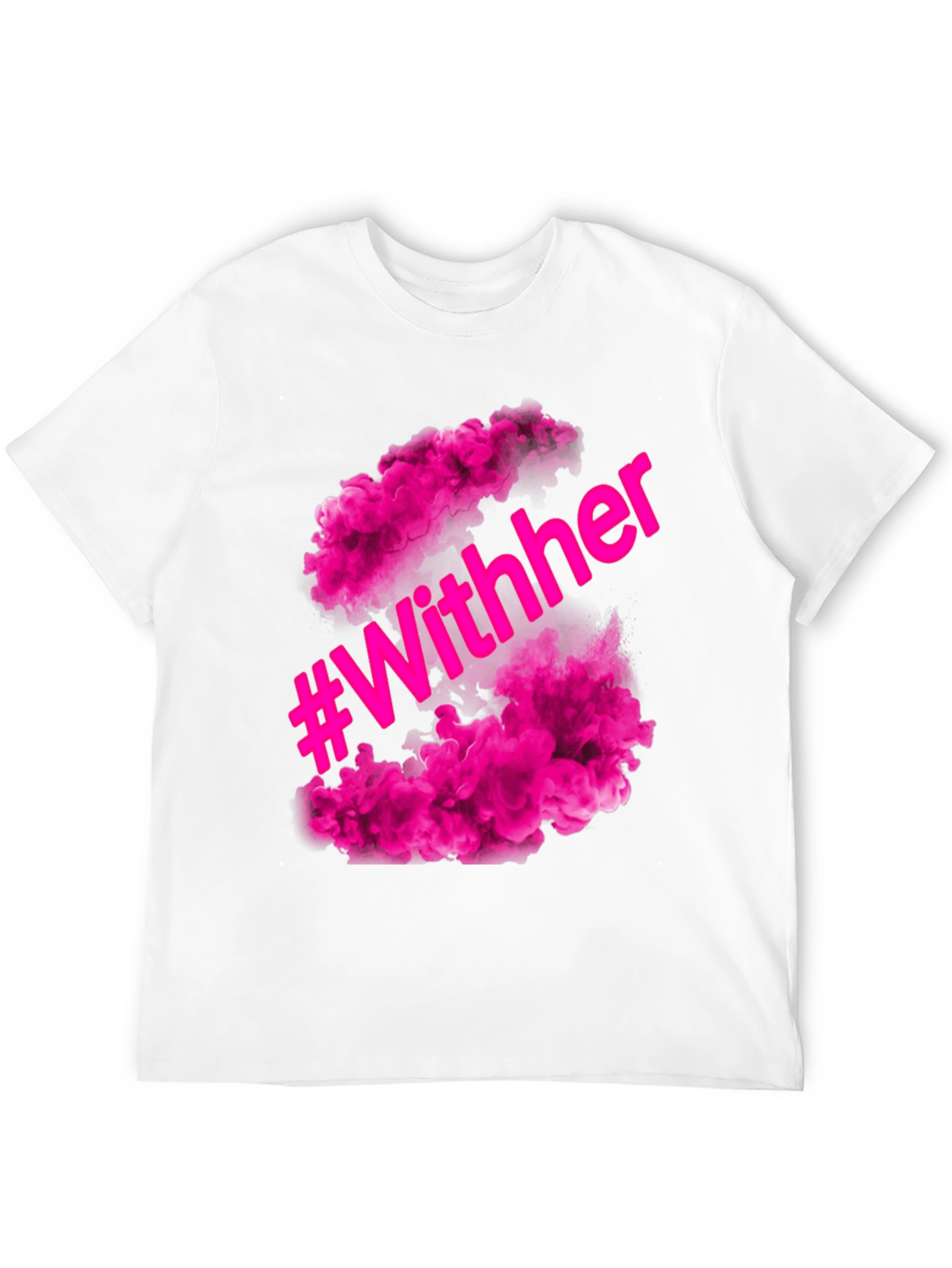 #WithHer Pink Smoke Graphic Tee - Stylish Black T-Shirt