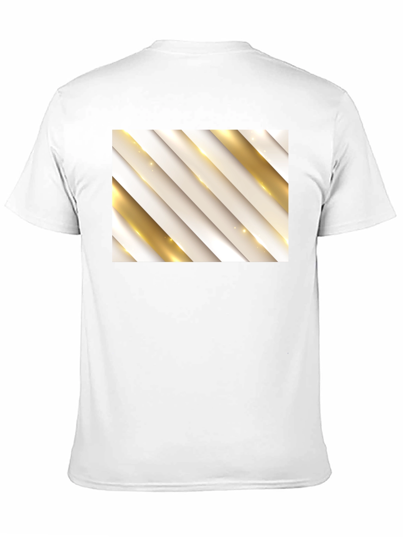 Stylish Black Tee with Abstract Gold Stripe Design