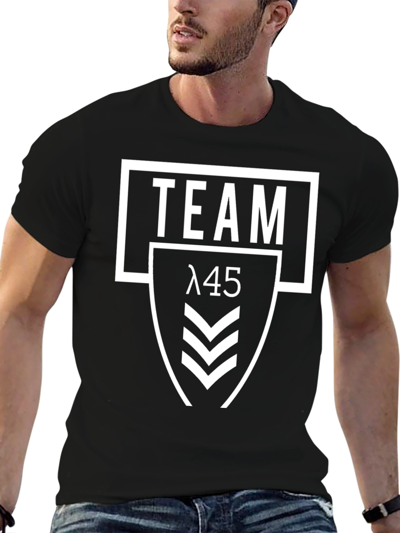 Team 45 Graphic Print Black T-Shirt