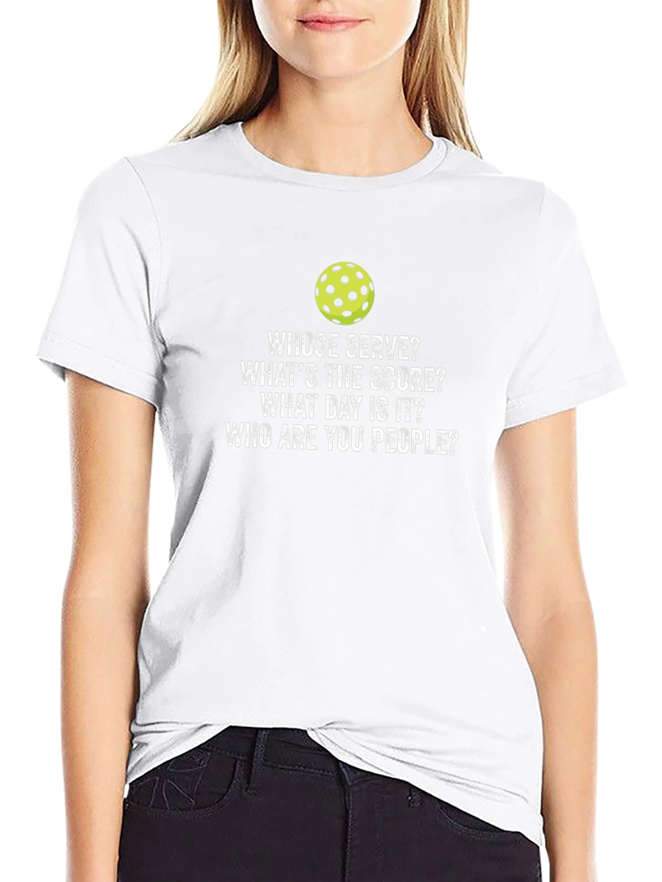 Pickleball T-Shirt: Whose Serve? Funny Pickleball Tee