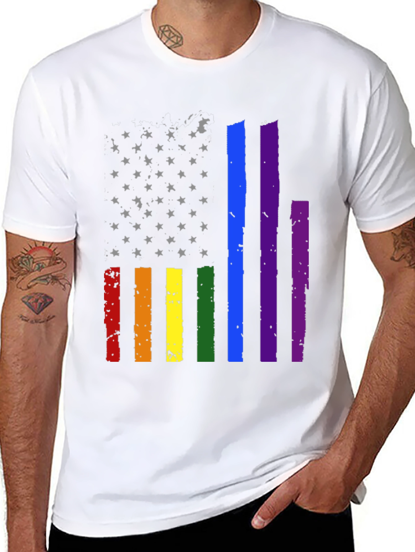 Pride Flag Stars & Stripes Graphic Tee