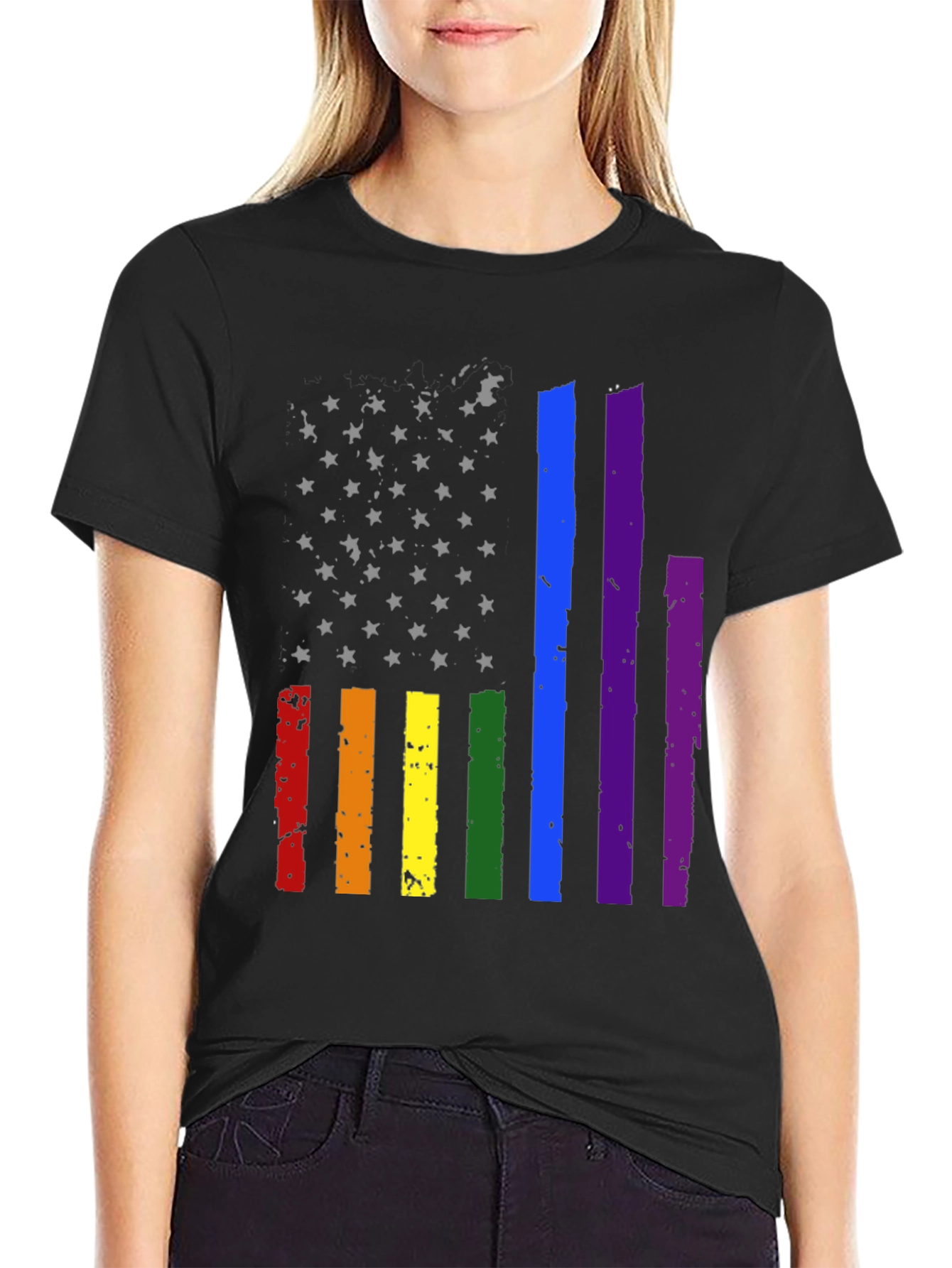 Pride Flag Stars & Stripes Graphic Tee
