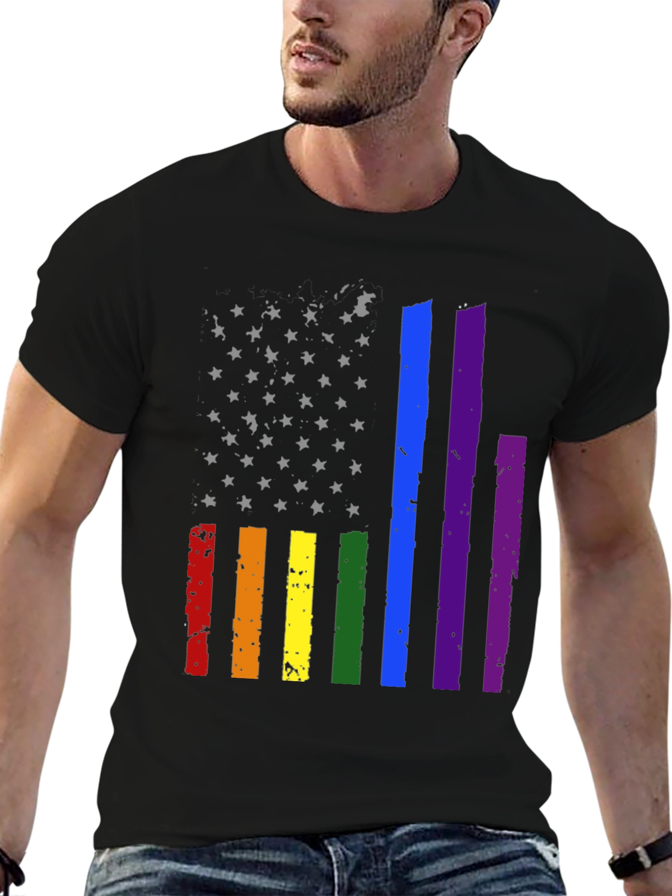 Pride Flag Stars & Stripes Graphic Tee