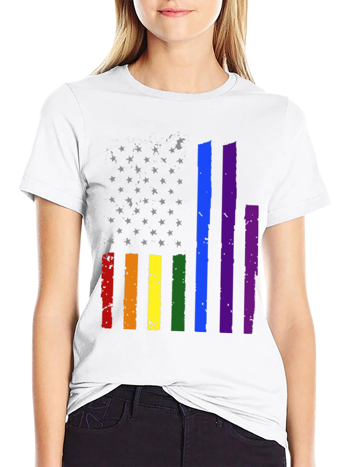 Pride Flag Stars & Stripes Graphic Tee