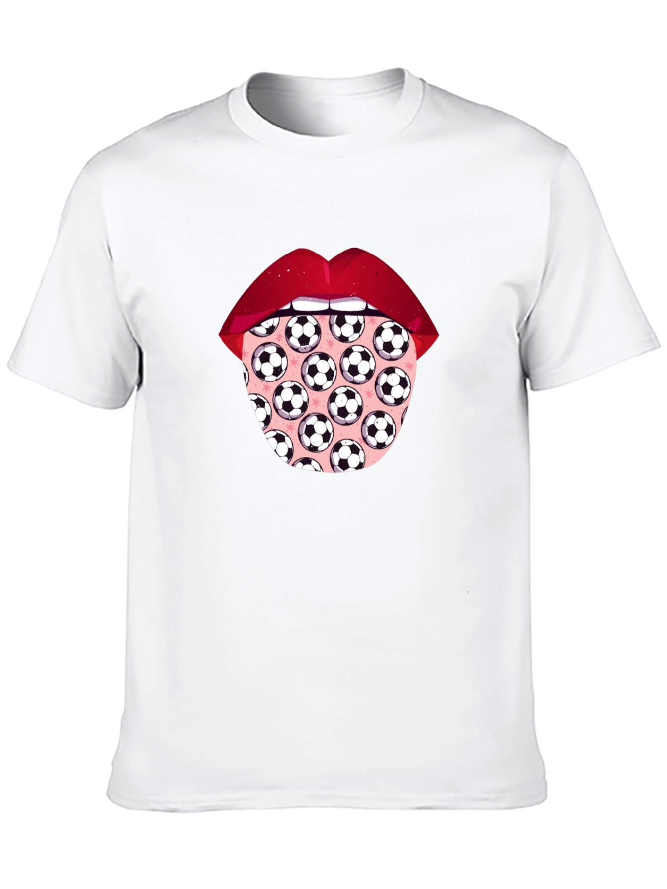 Soccer Ball Tongue Graphic T-Shirt