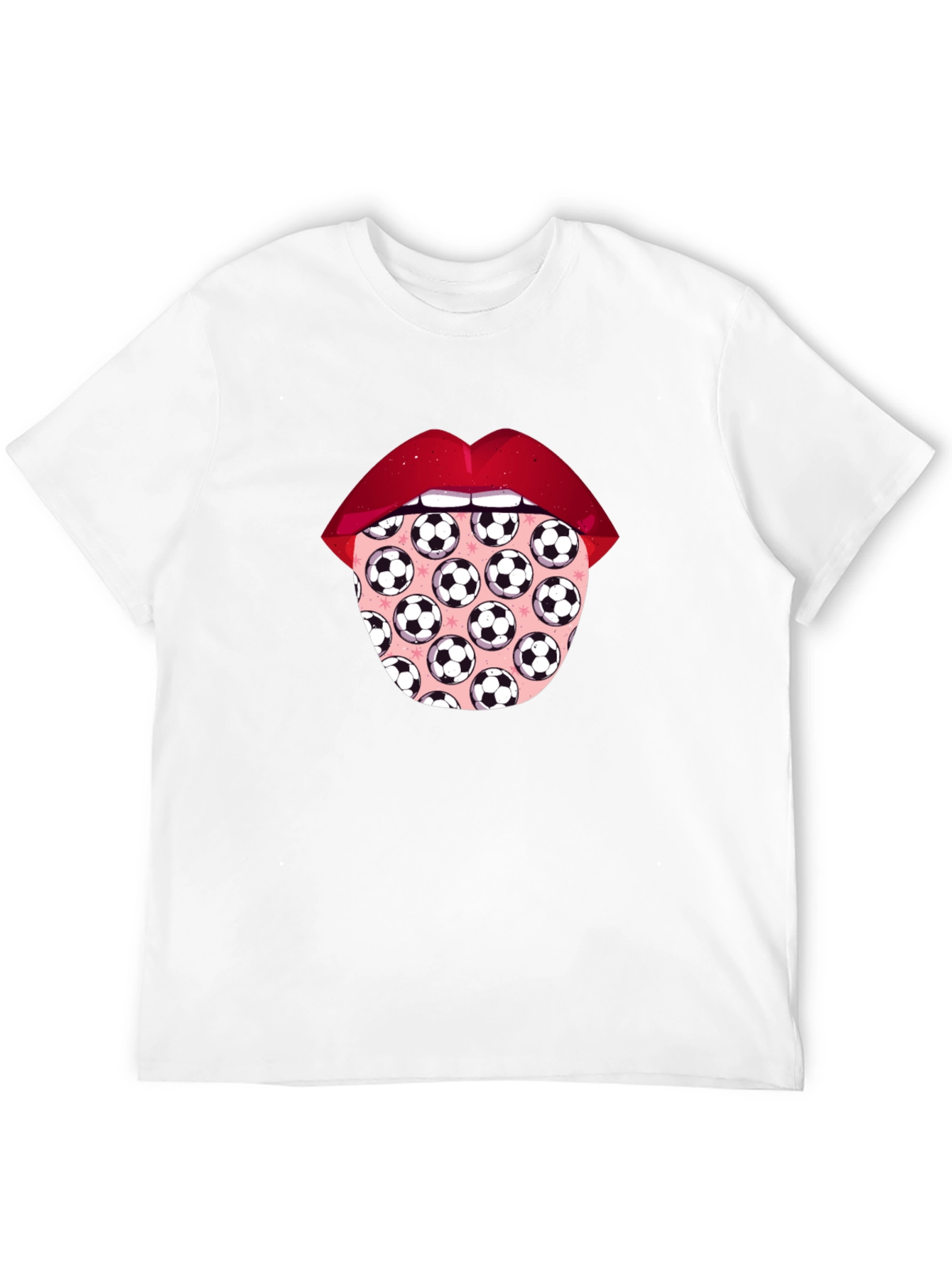 Soccer Ball Tongue Graphic T-Shirt