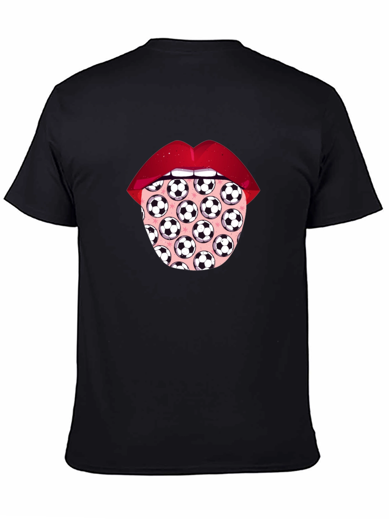 Soccer Ball Tongue Graphic T-Shirt