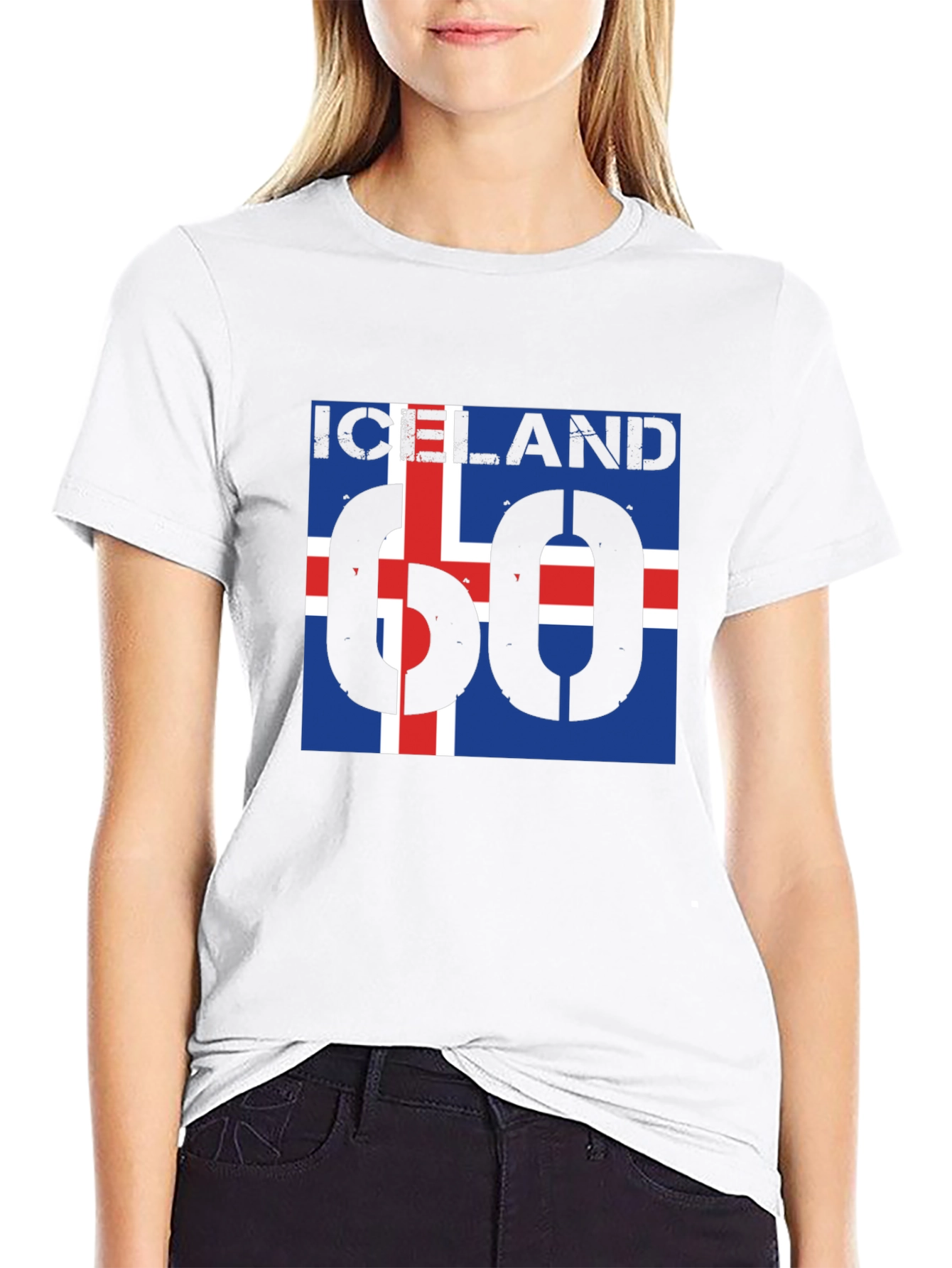 Iceland Flag T-Shirt - Black Crew Neck Graphic Tee