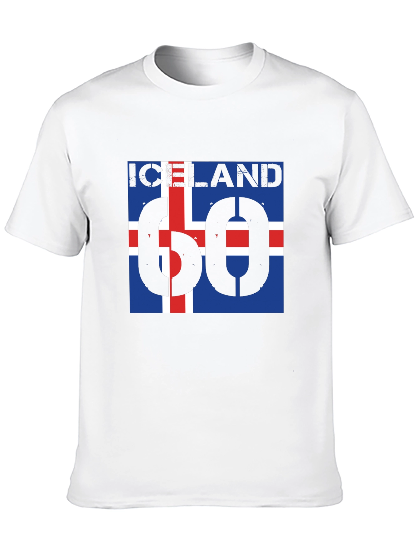 Iceland Flag T-Shirt - Black Crew Neck Graphic Tee