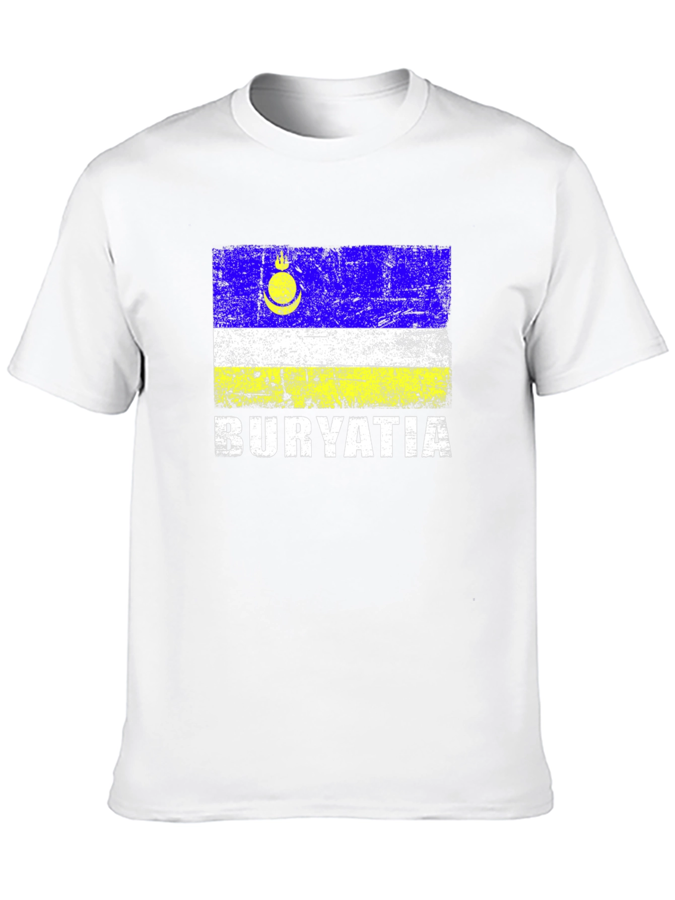 Buryatia Flag Graphic T-Shirt - Mens Black Tee