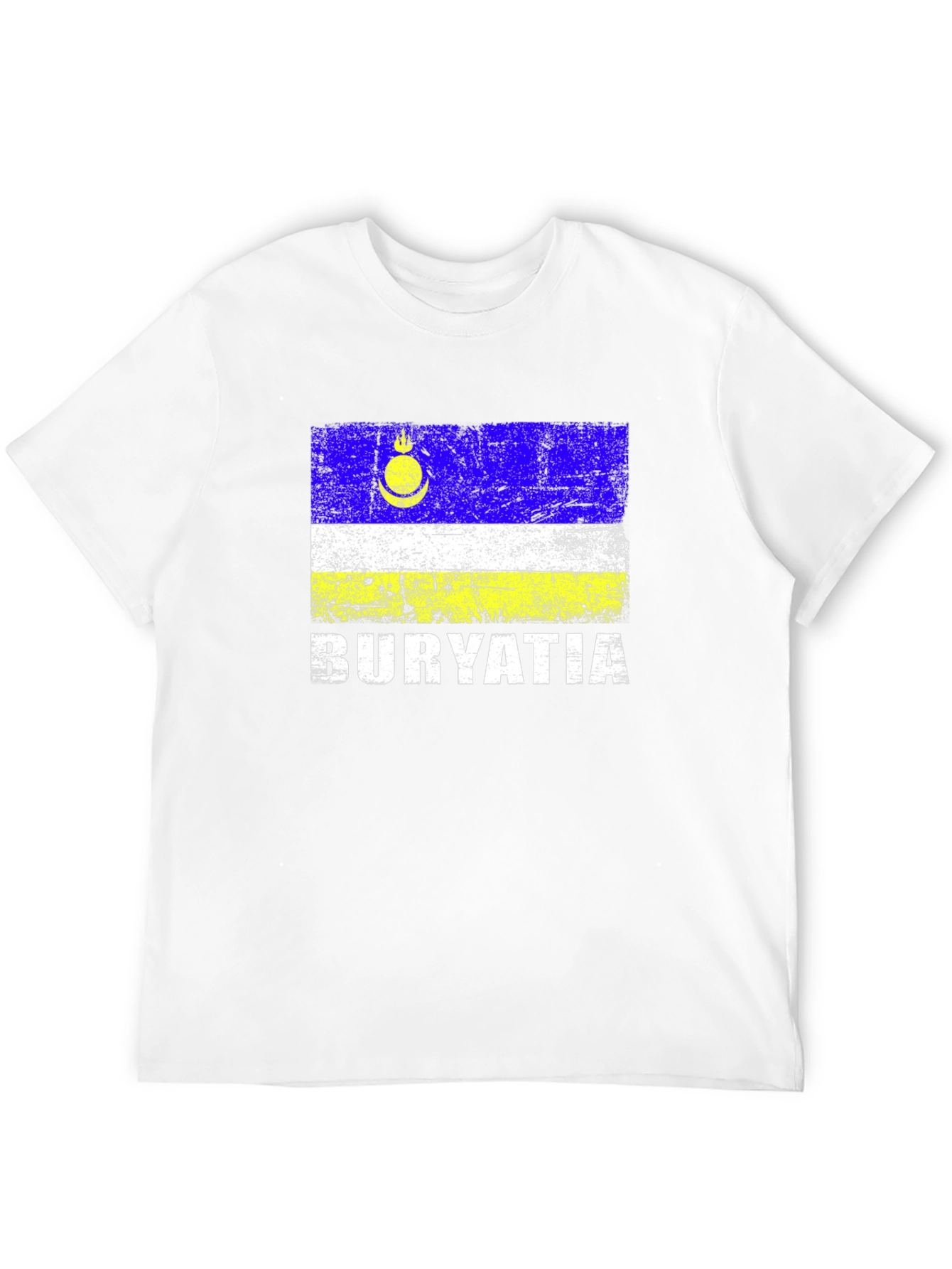 Buryatia Flag Graphic T-Shirt - Mens Black Tee