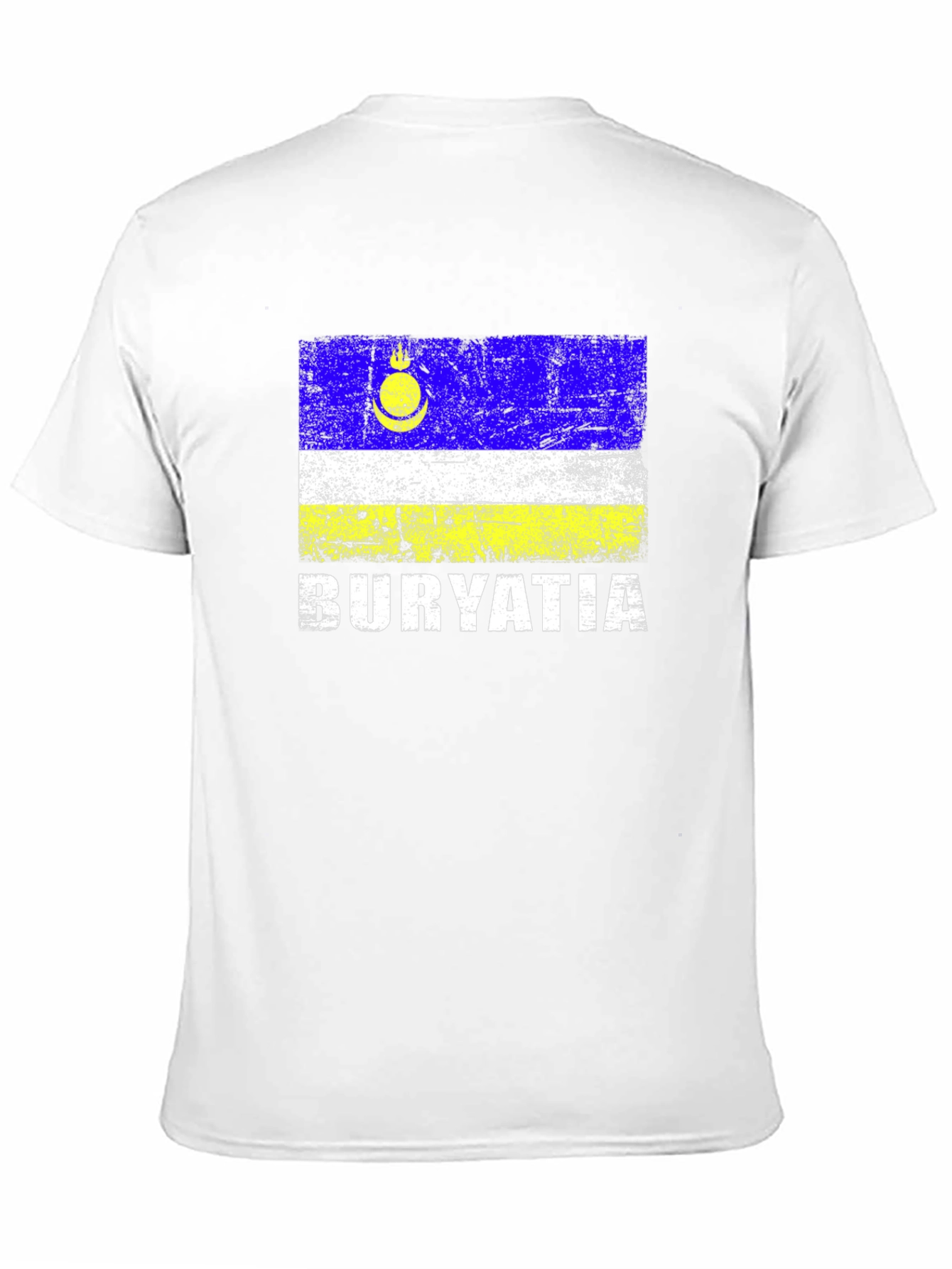 Buryatia Flag Graphic T-Shirt - Mens Black Tee