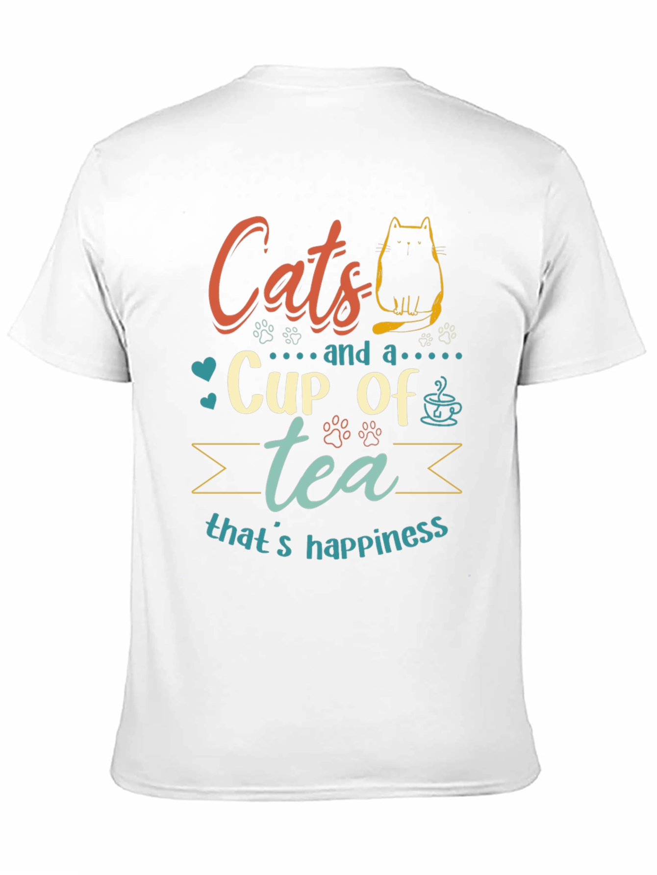 Cats and Tea Graphic T-Shirt - Happiness Tee