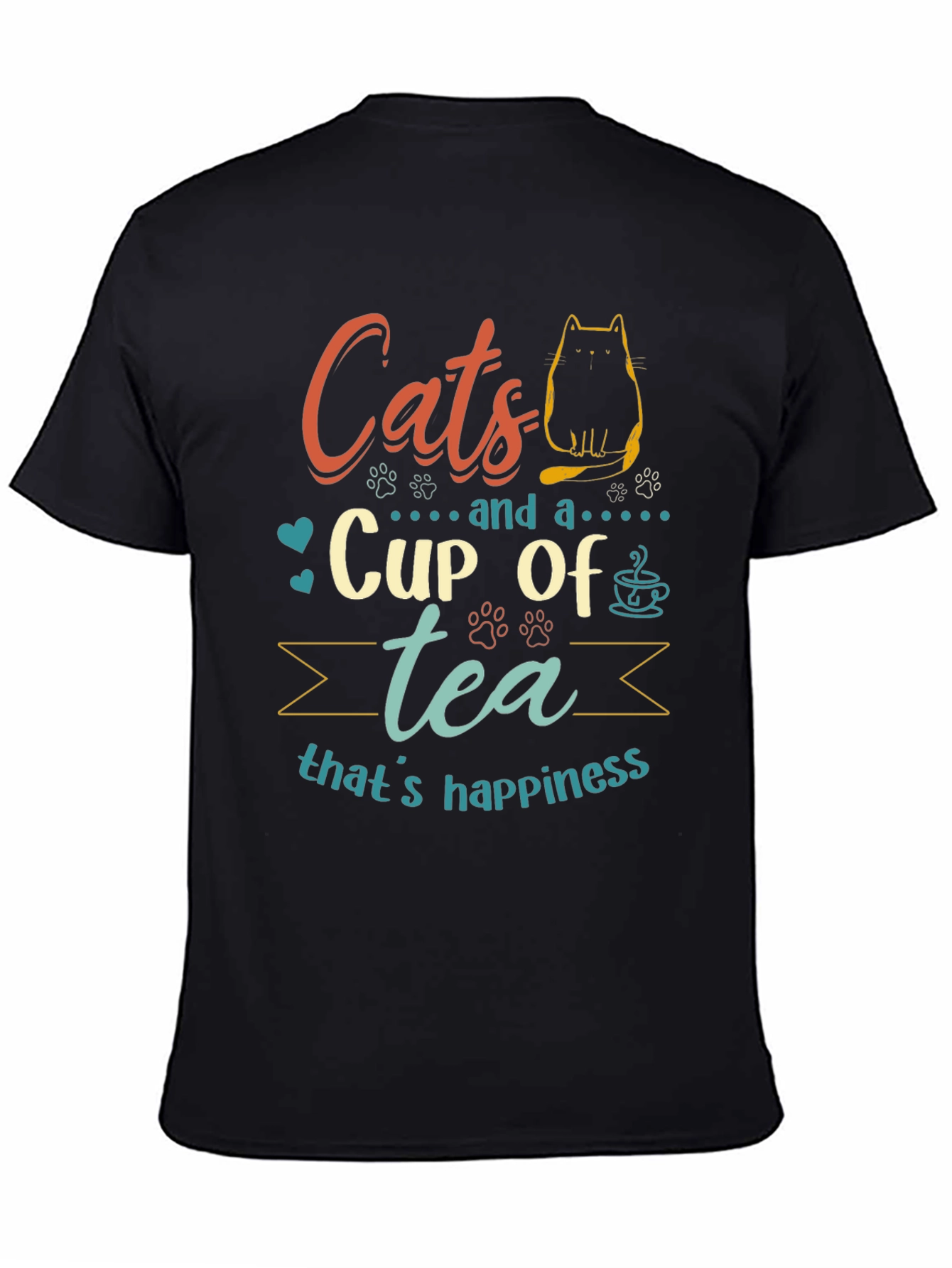 Cats and Tea Graphic T-Shirt - Happiness Tee