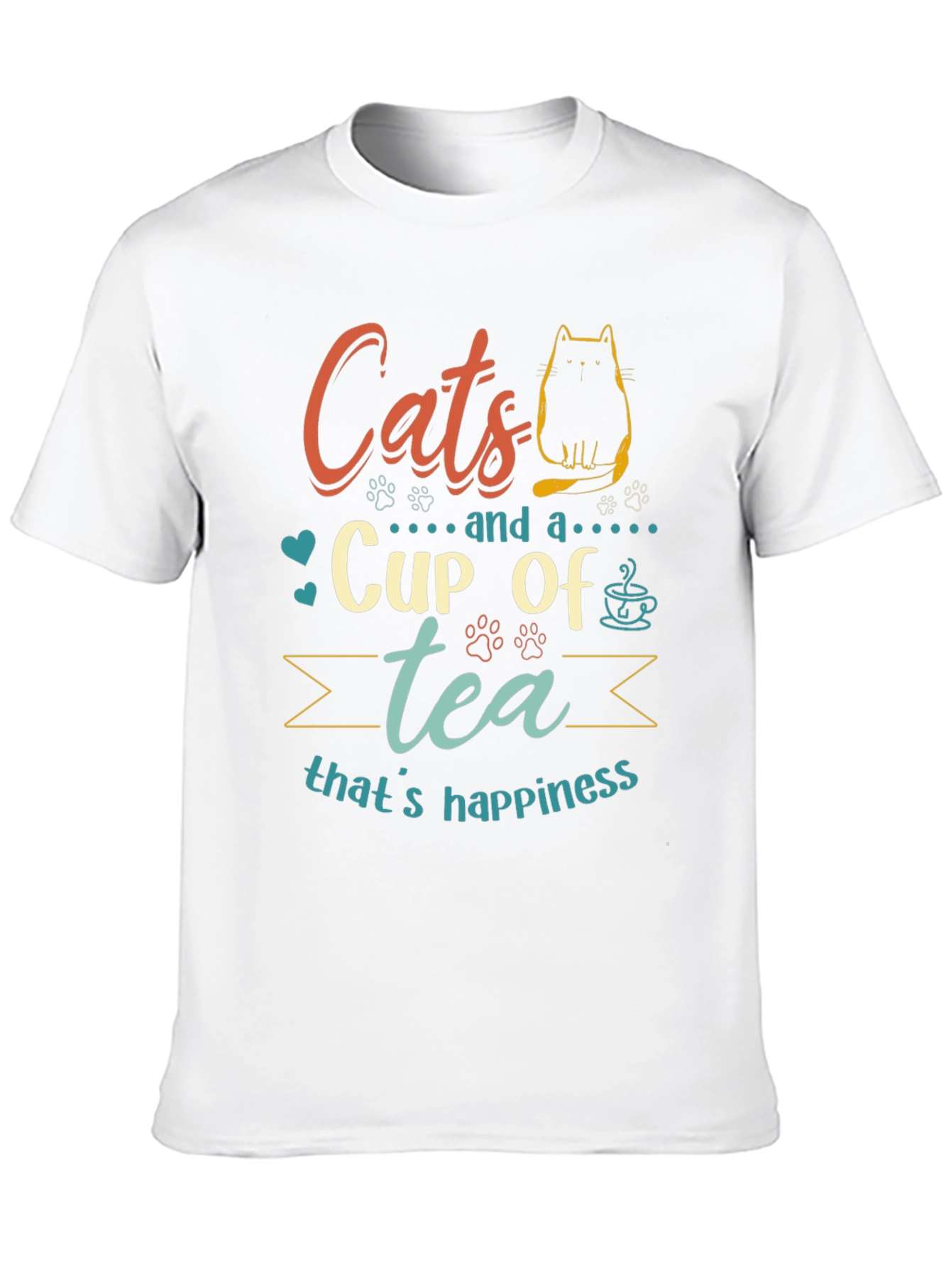 Cats and Tea Graphic T-Shirt - Happiness Tee
