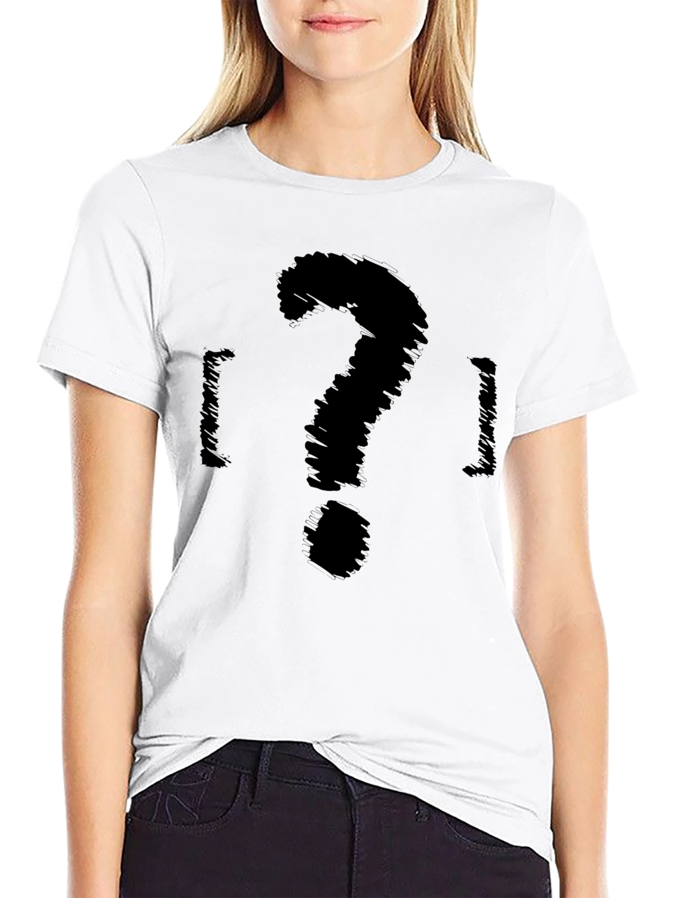 Mystery Scribble Tee - Curious Question Mark Design