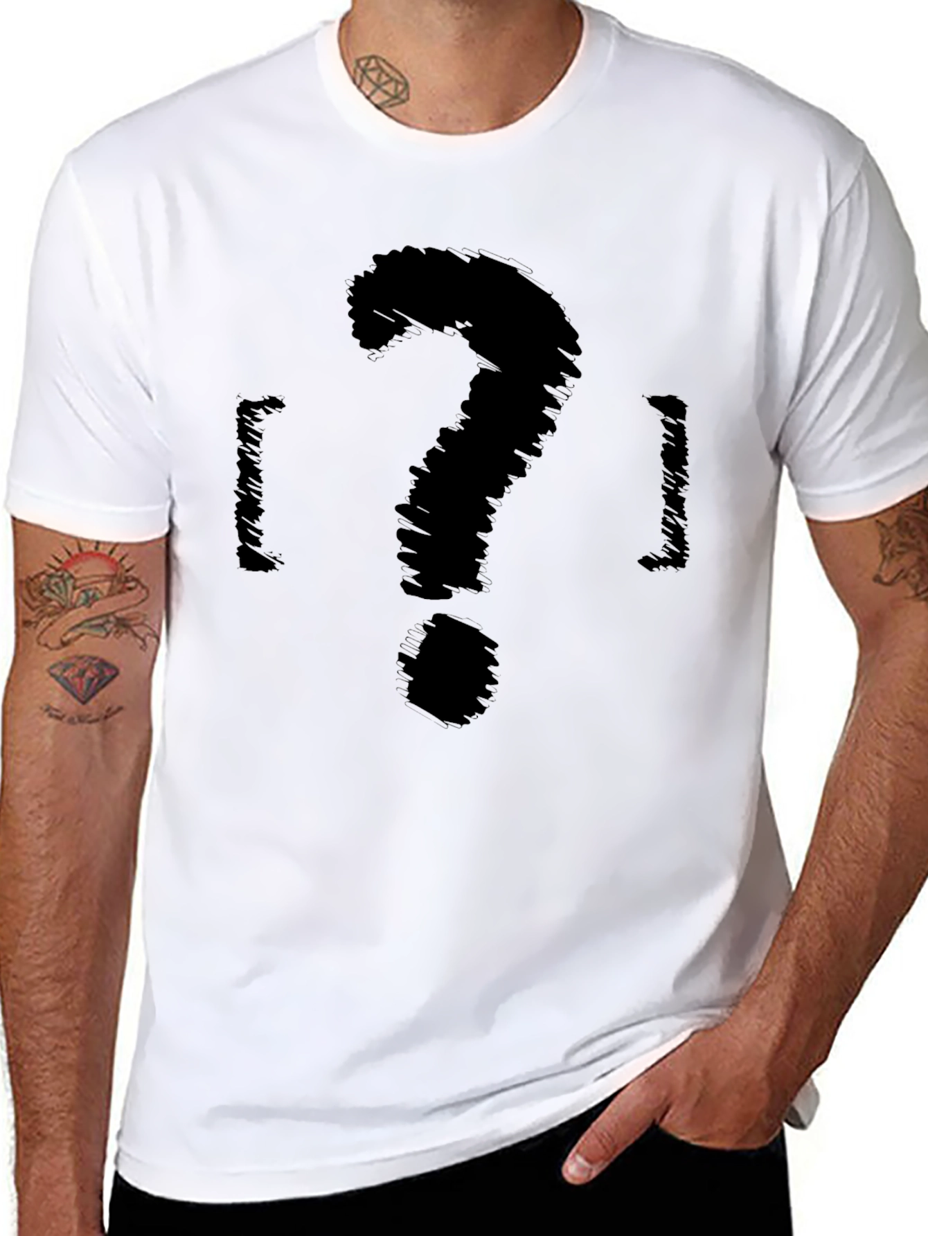 Mystery Scribble Tee - Curious Question Mark Design