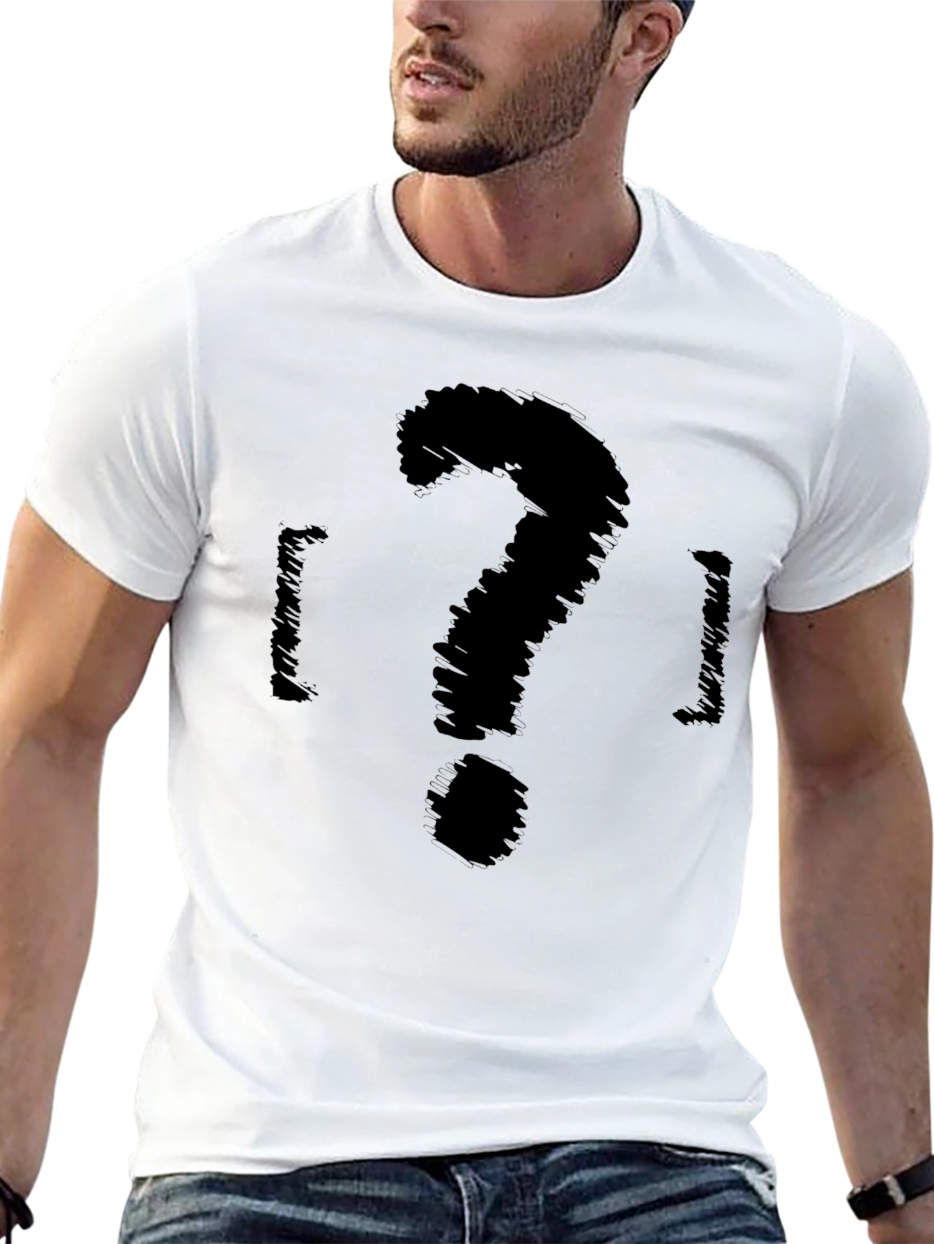 Mystery Scribble Tee - Curious Question Mark Design