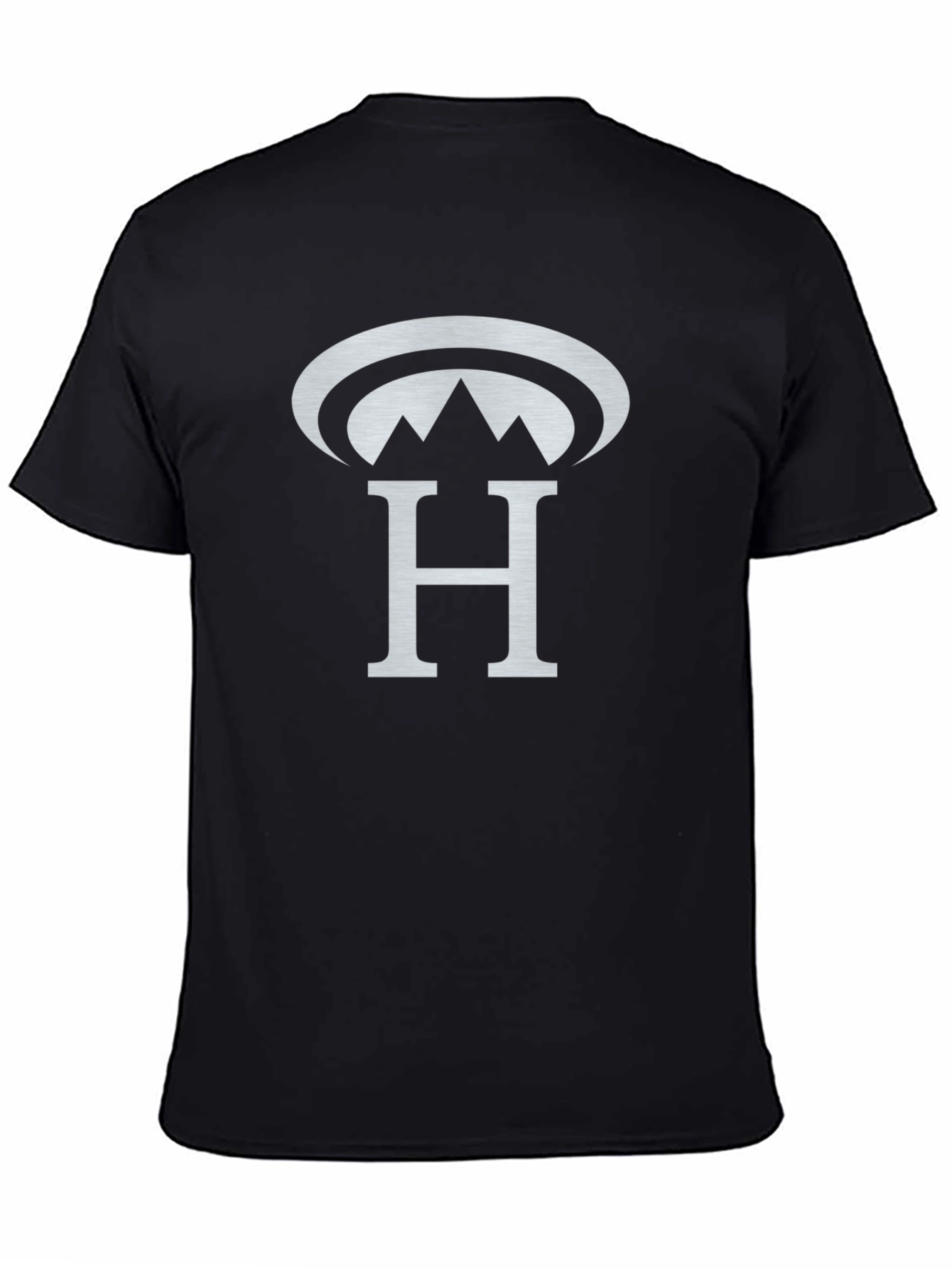 Black T-Shirt with Silver H Mountain Logo
