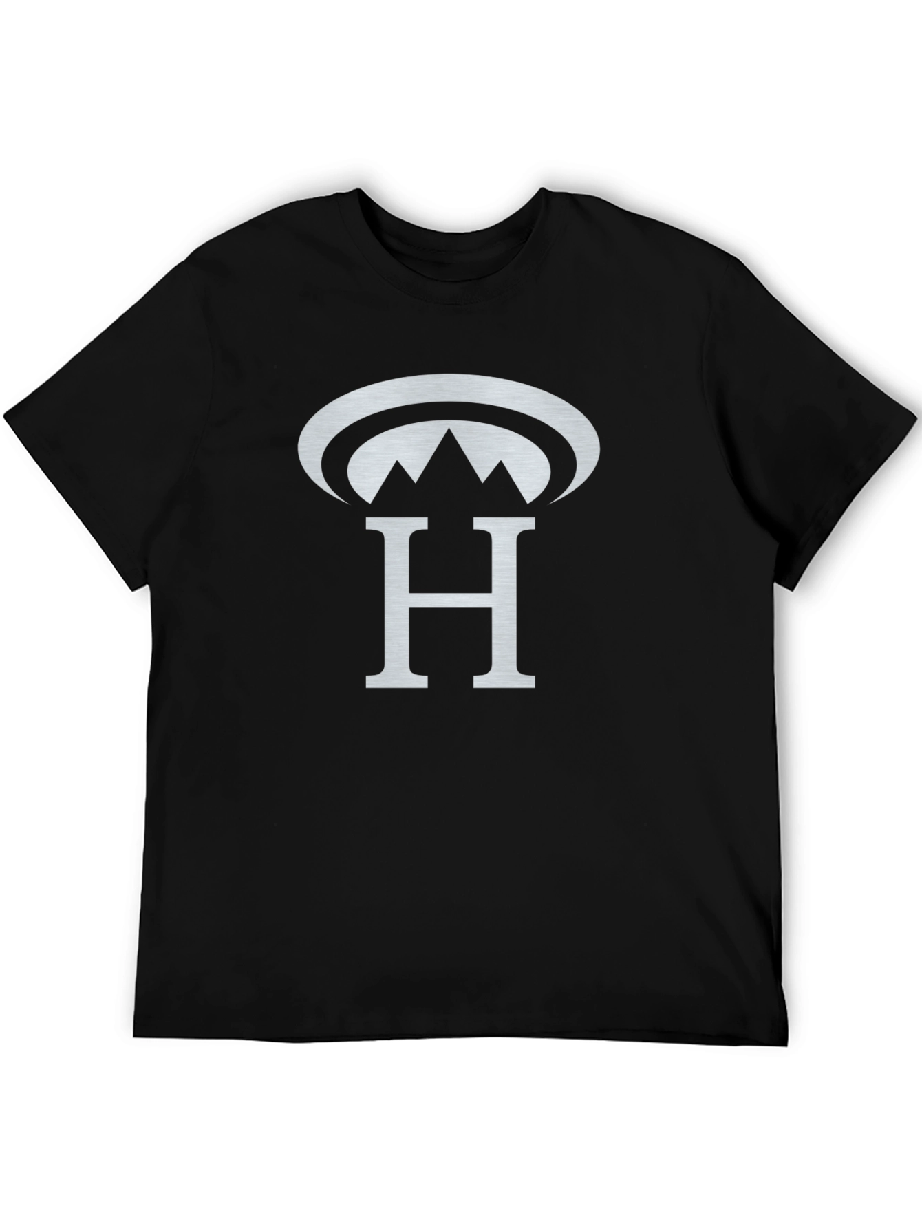 Black T-Shirt with Silver H Mountain Logo