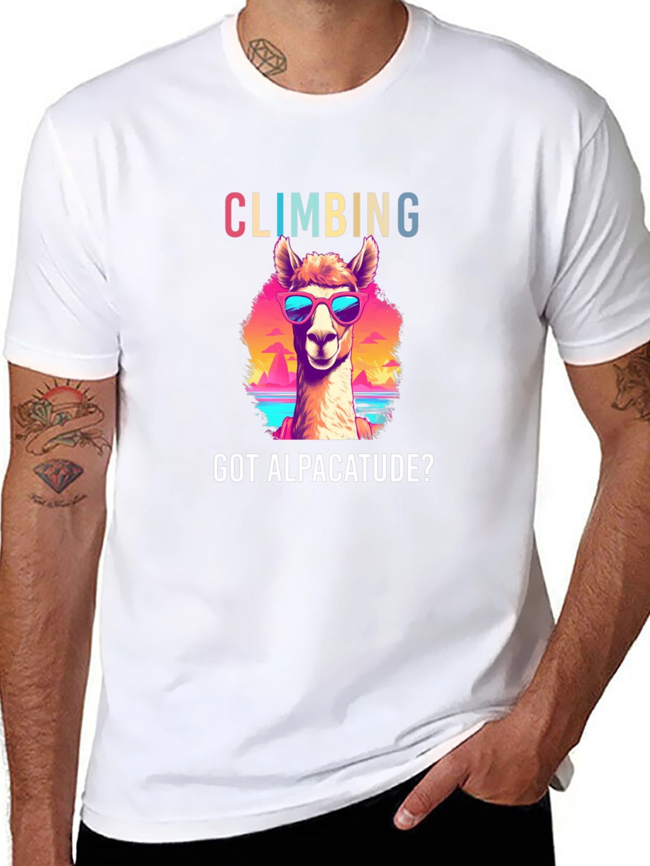 Climbing Alpacatude Graphic Tee