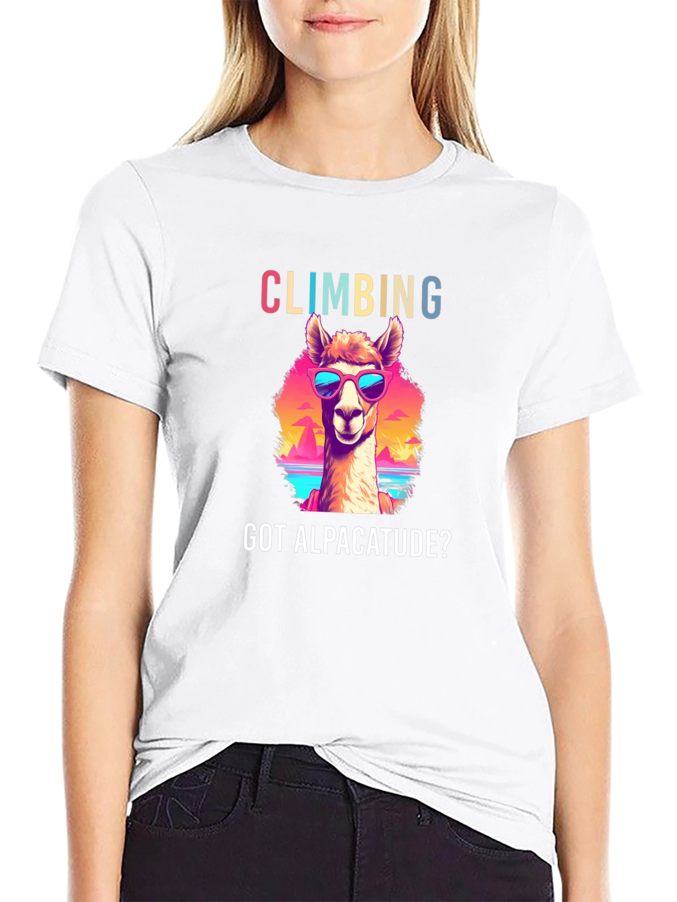 Climbing Alpacatude Graphic Tee