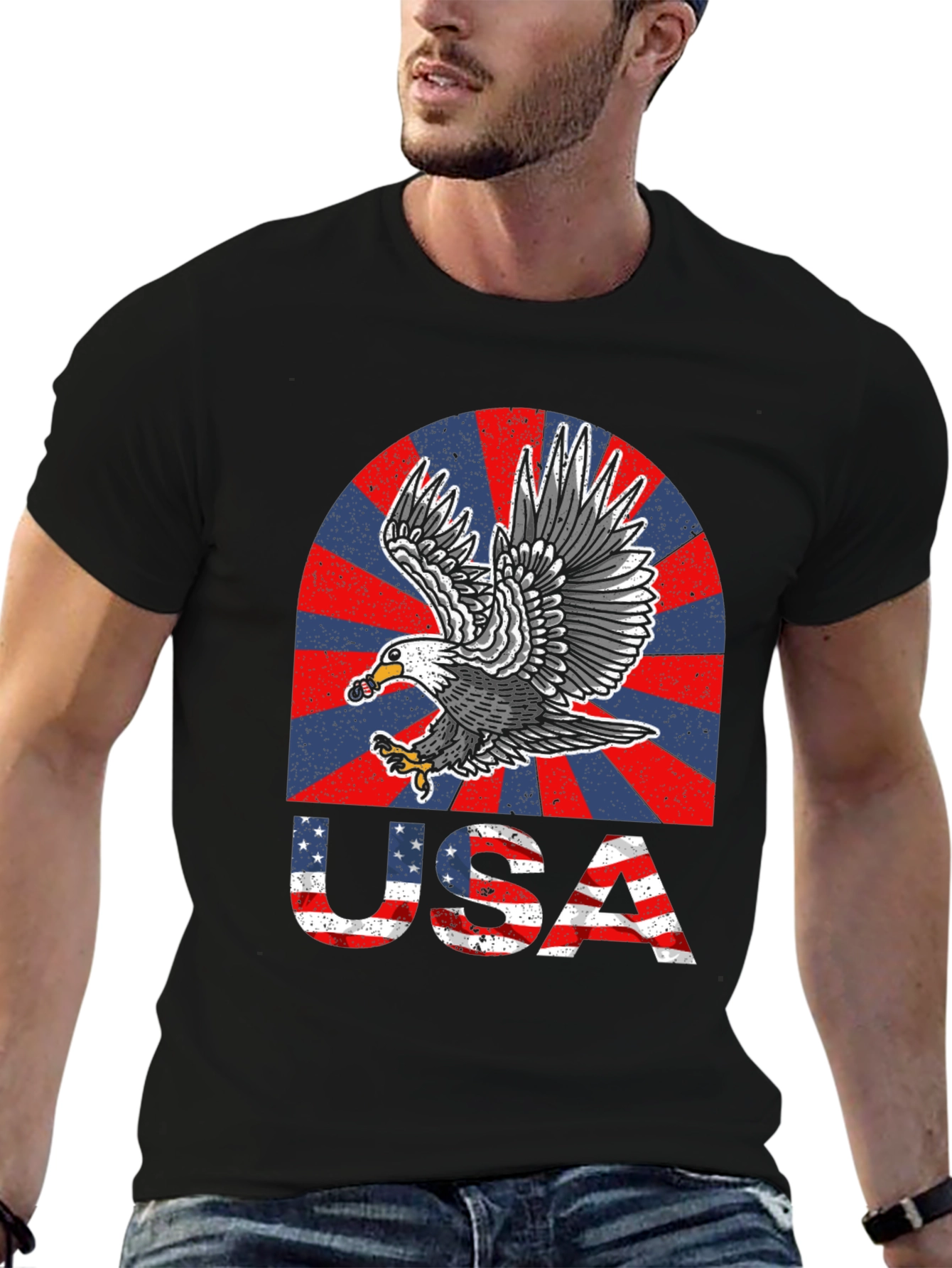 USA Eagle Graphic T-Shirt - Patriotic Pride