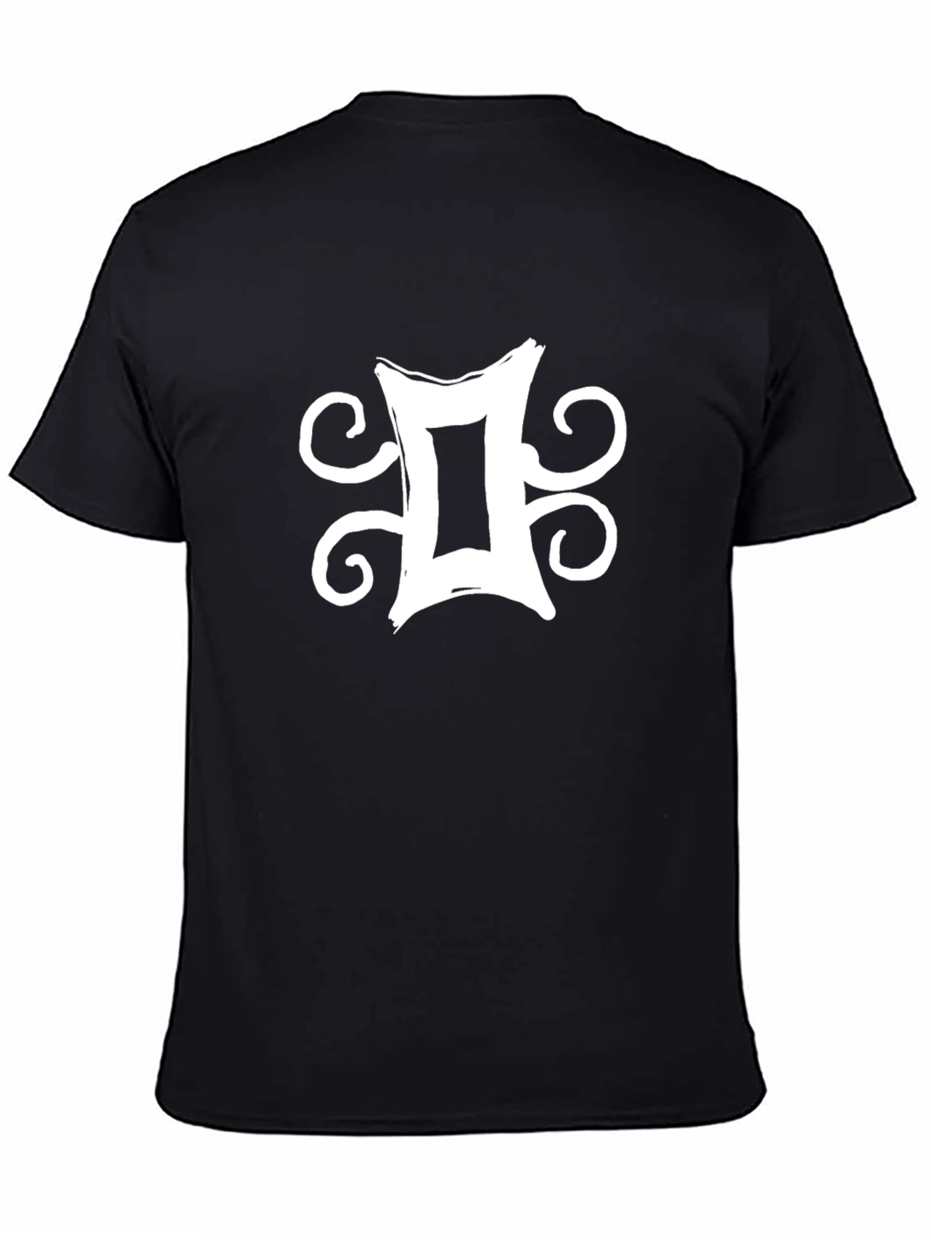 Gemini Zodiac Symbol Graphic Tee - Black