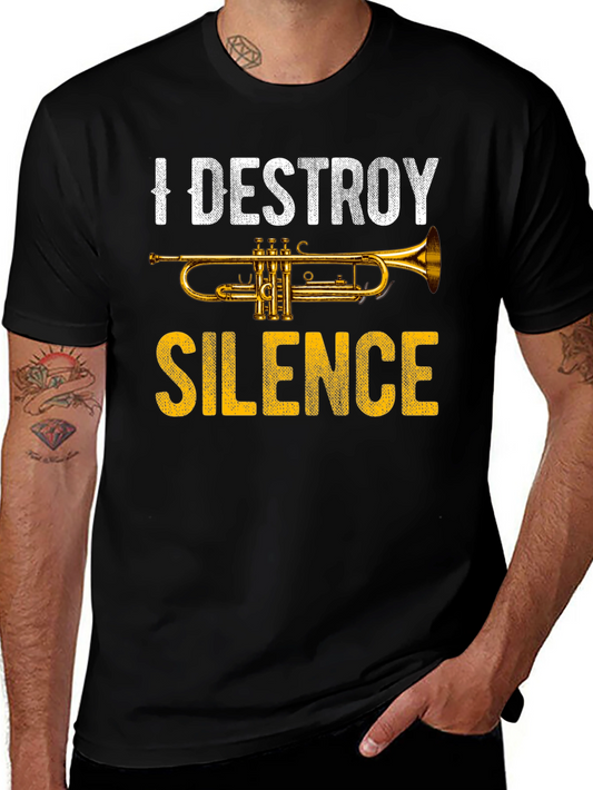 I Destroy Silence Trumpet Graphic Tee - Music Lover