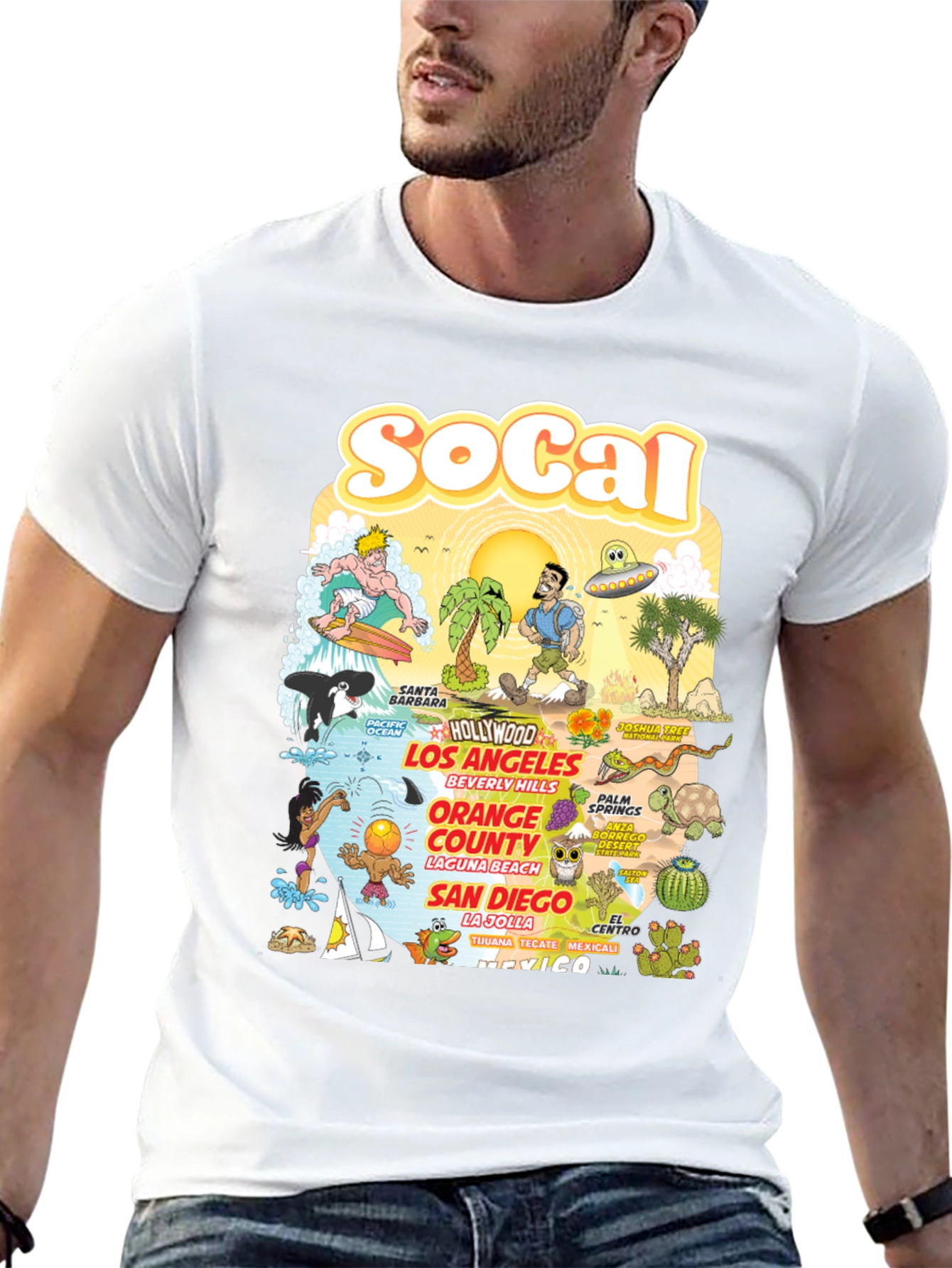 California SoCal Travel Graphic Mens T-Shirt