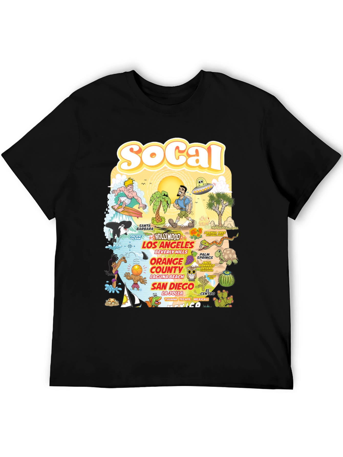 California SoCal Travel Graphic Mens T-Shirt